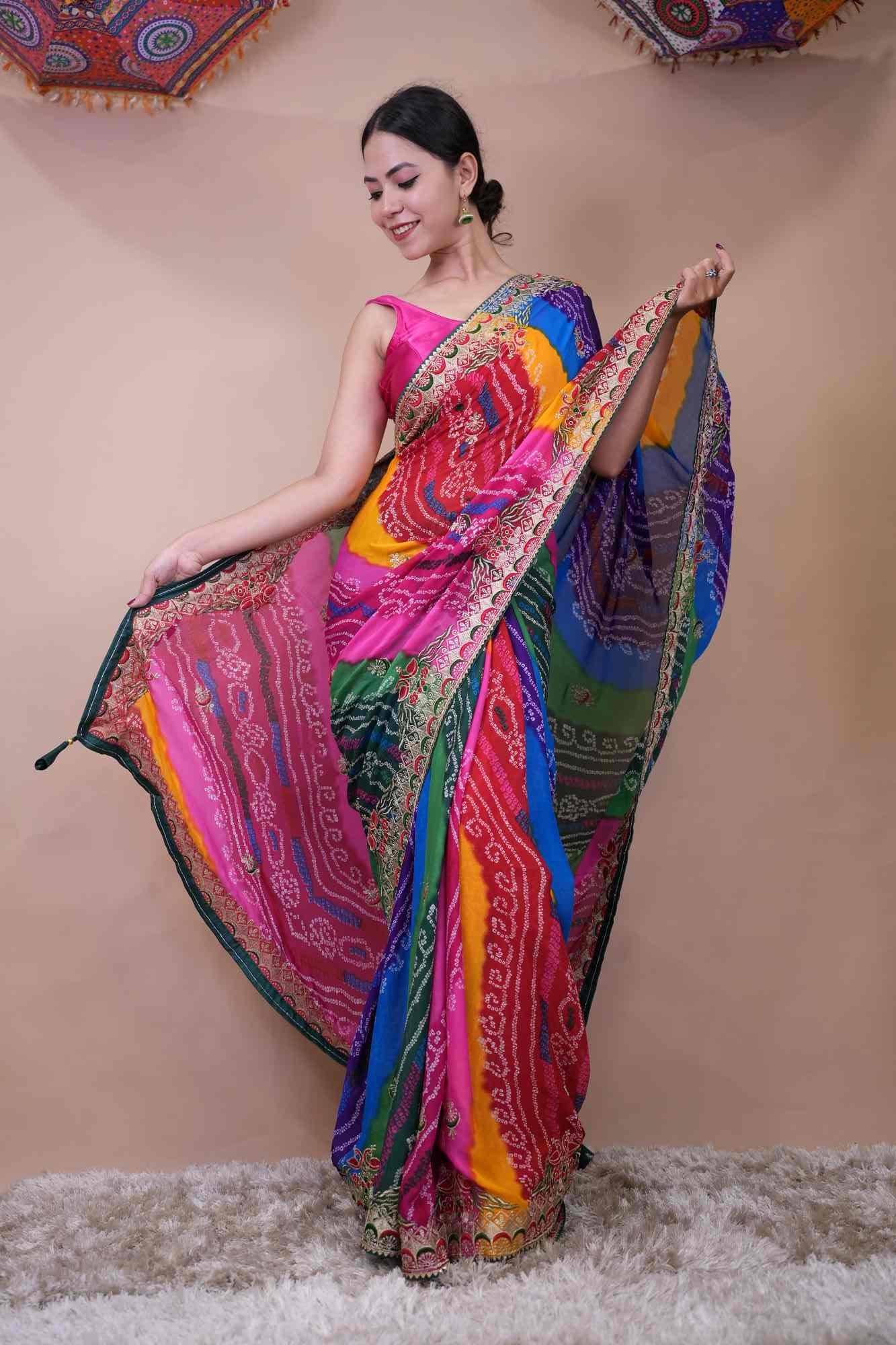 Ready to Wear One Minute Sarees Prestitched Sarees customised Plus Size