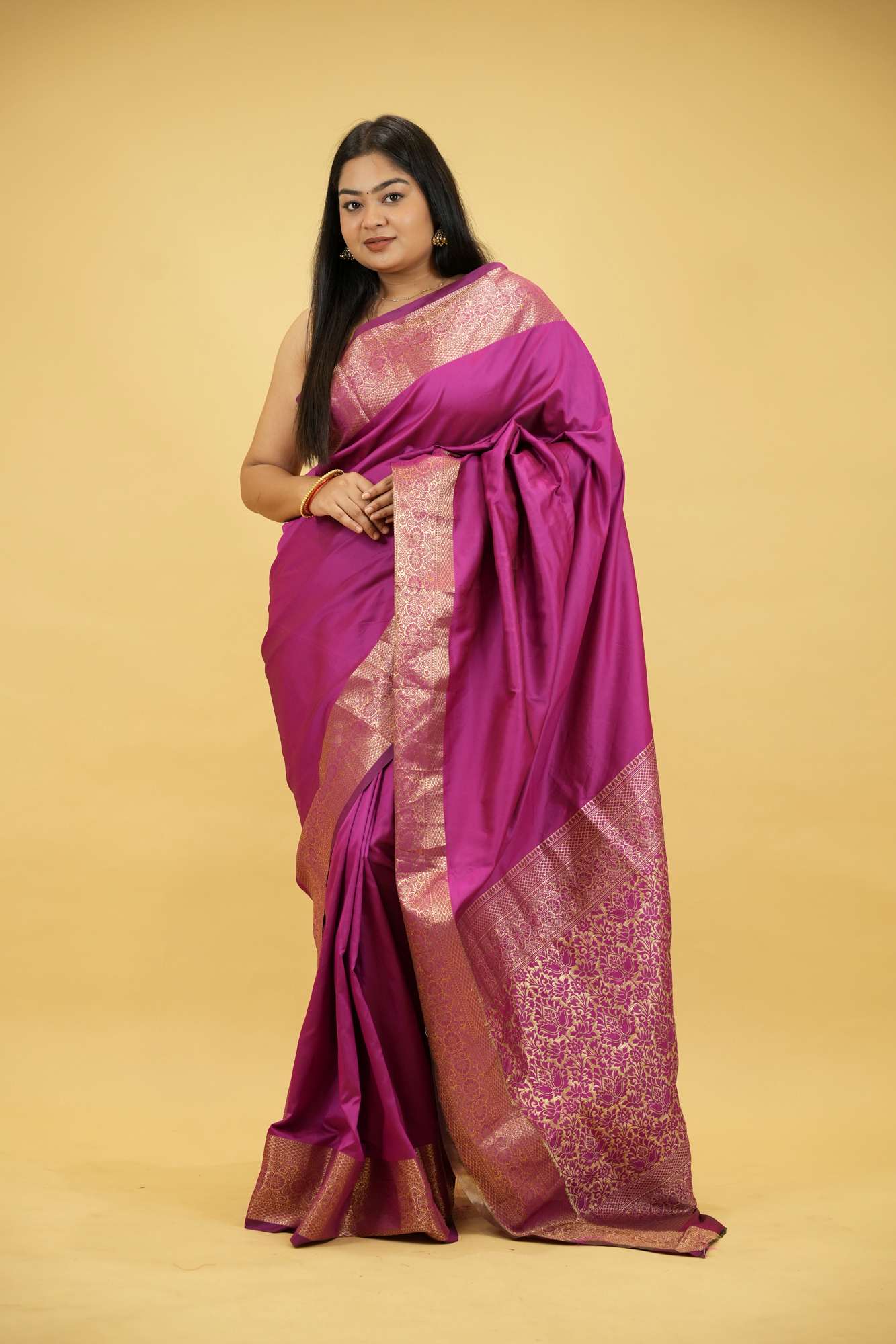 Silk with Traditional Weave and Ornate Detailing Ready To Wear Saree