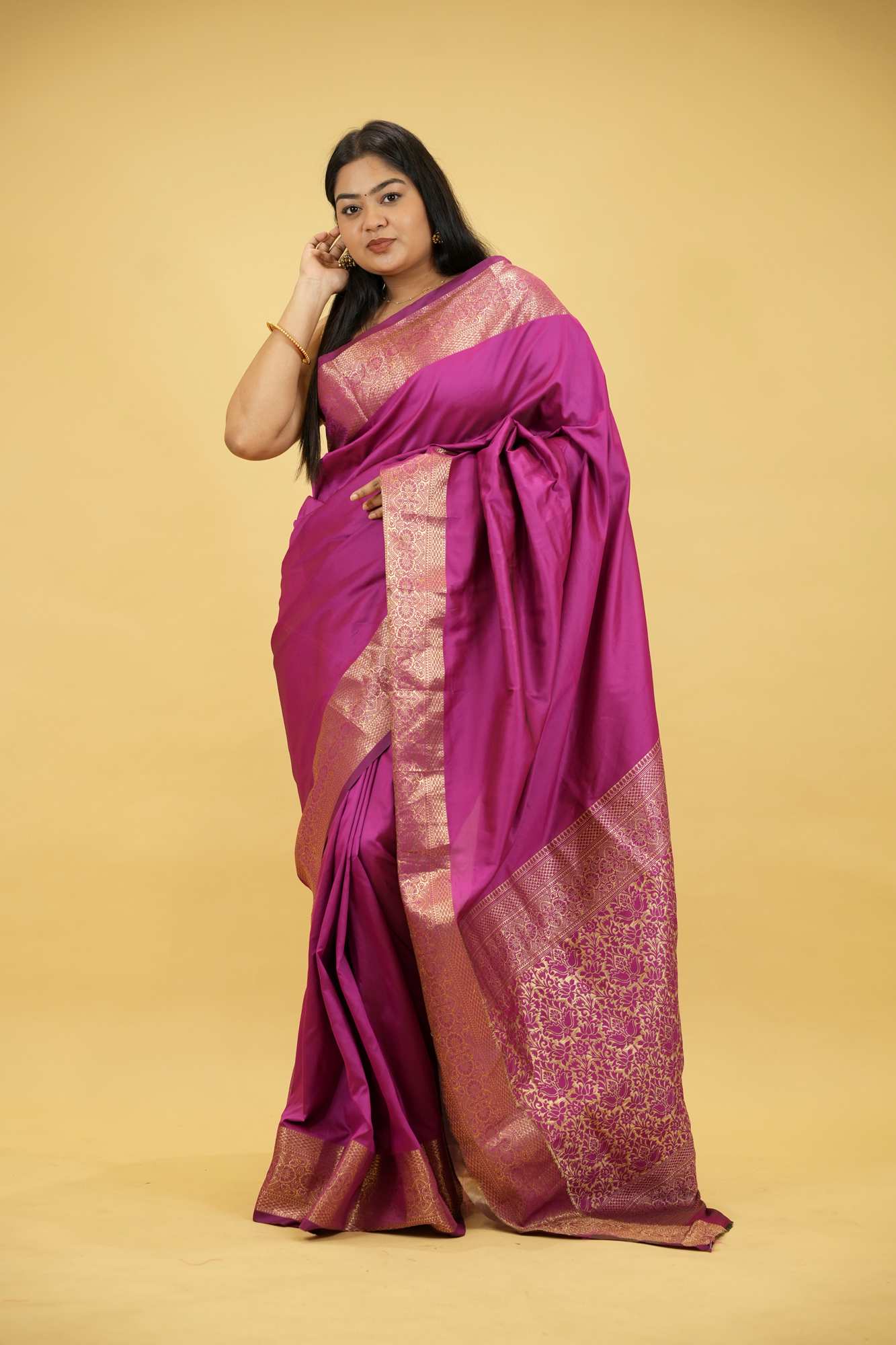Silk with Traditional Weave and Ornate Detailing Ready To Wear Saree