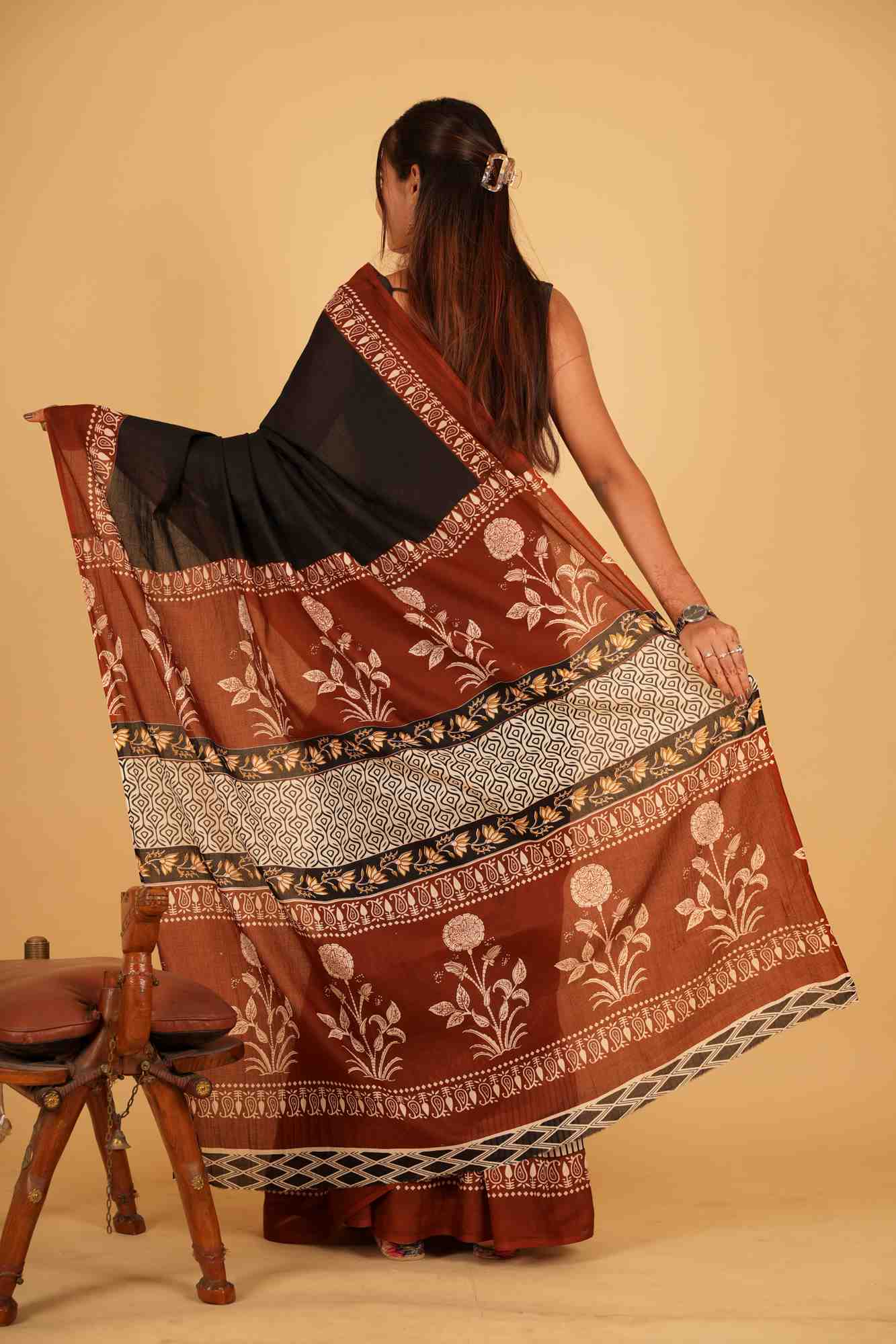 Mul Mul Cotton With Printed Palla Ready To Wear Saree