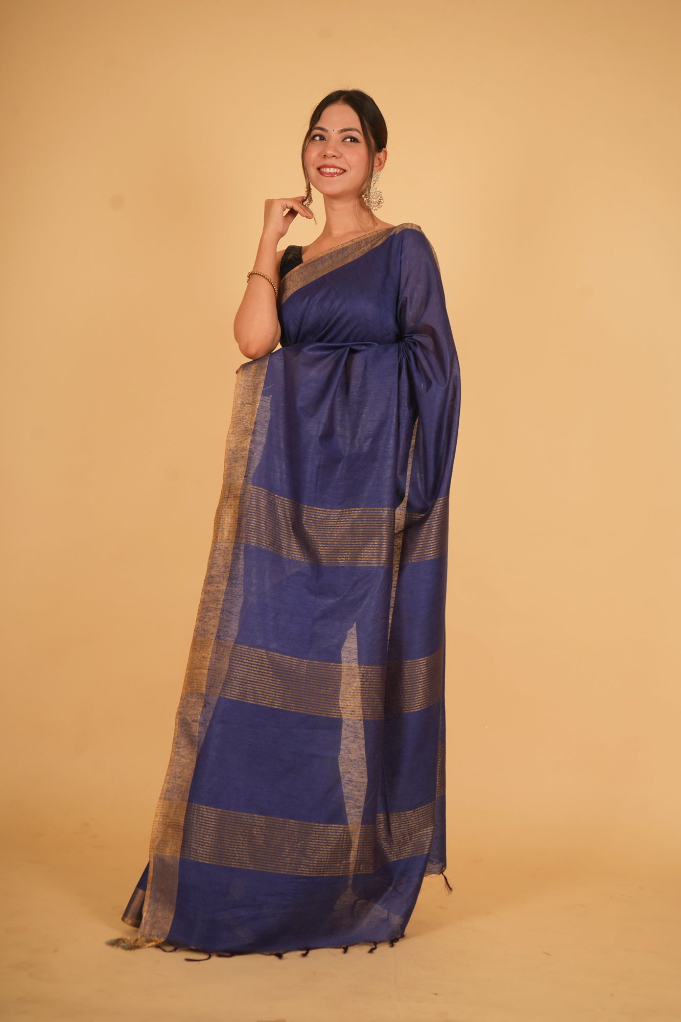 Premium Bapta silk with Zari Border – A Masterpiece Wrap in one minute saree