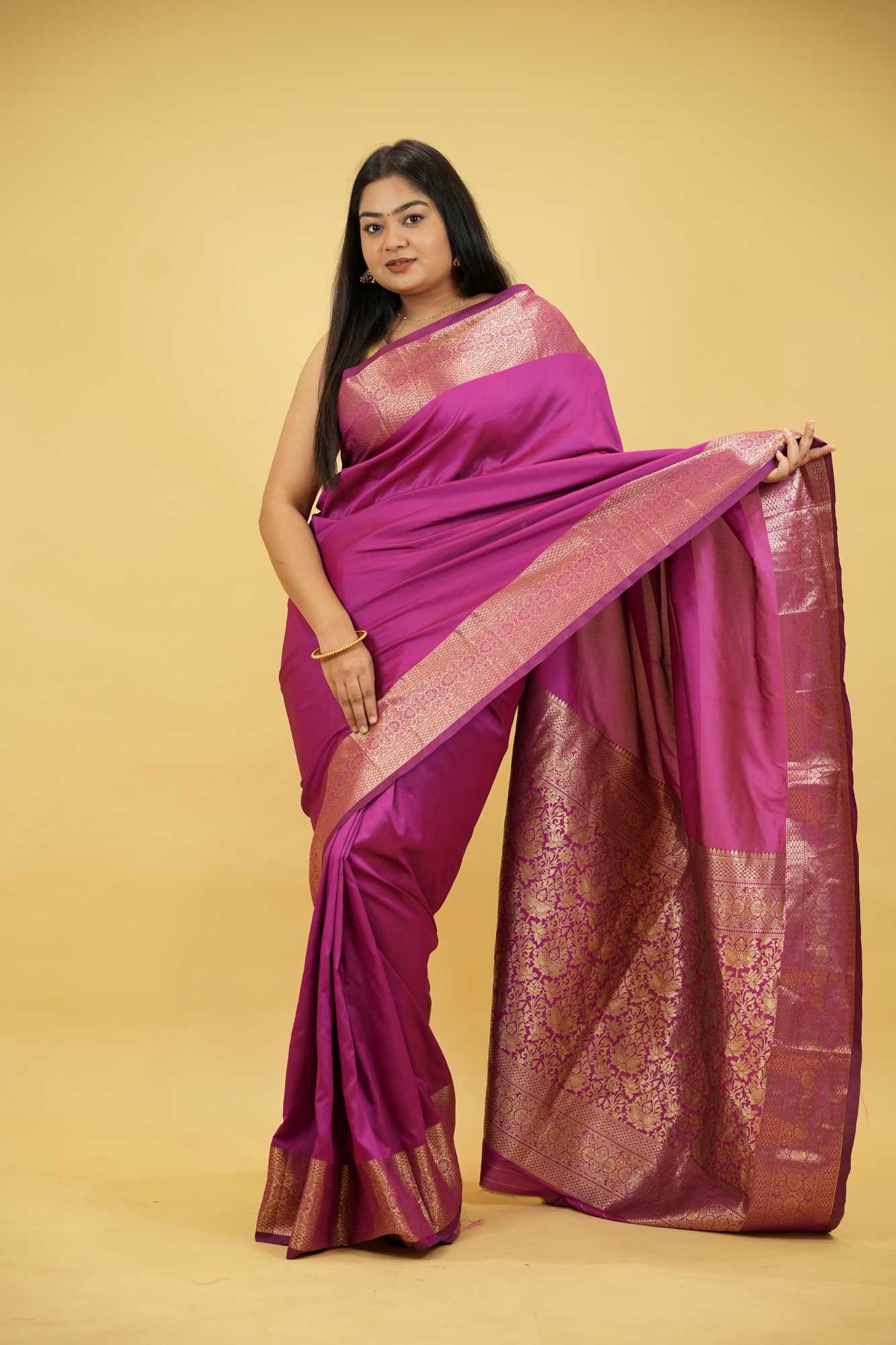 Silk with Traditional Weave and Ornate Detailing Ready To Wear Saree