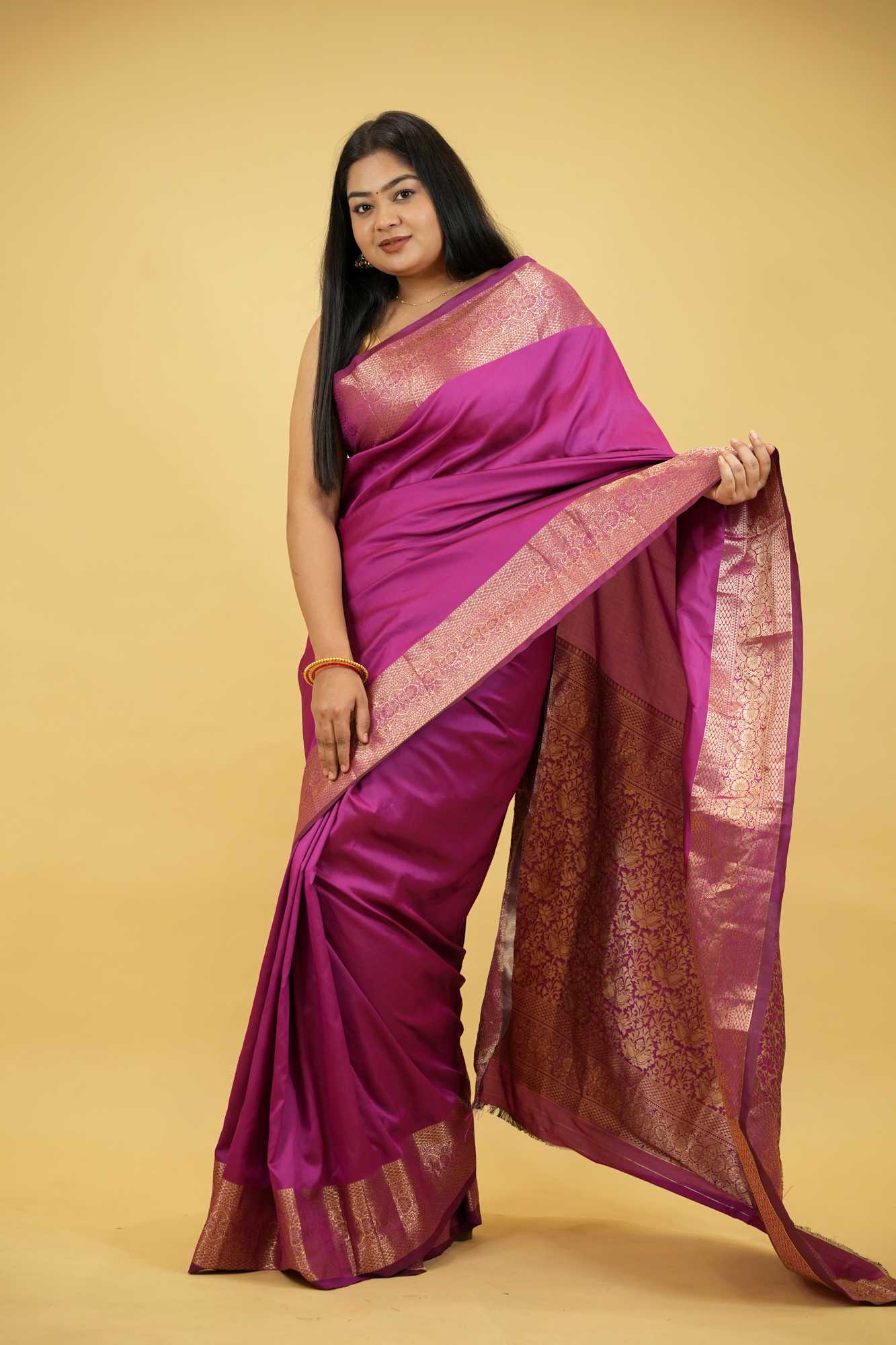 Silk with Traditional Weave and Ornate Detailing Ready To Wear Saree