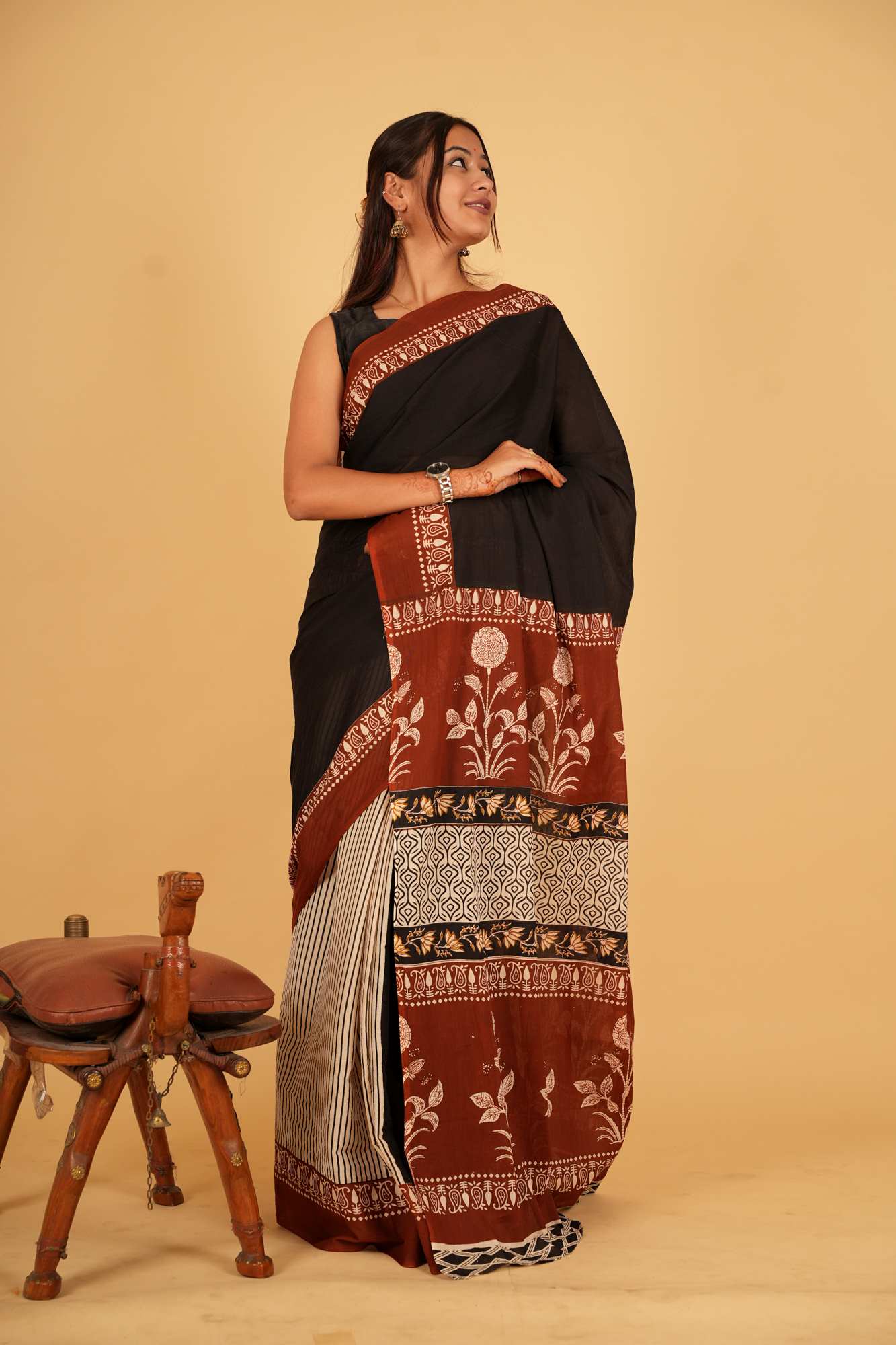 Mul Mul Cotton With Printed Palla Ready To Wear Saree