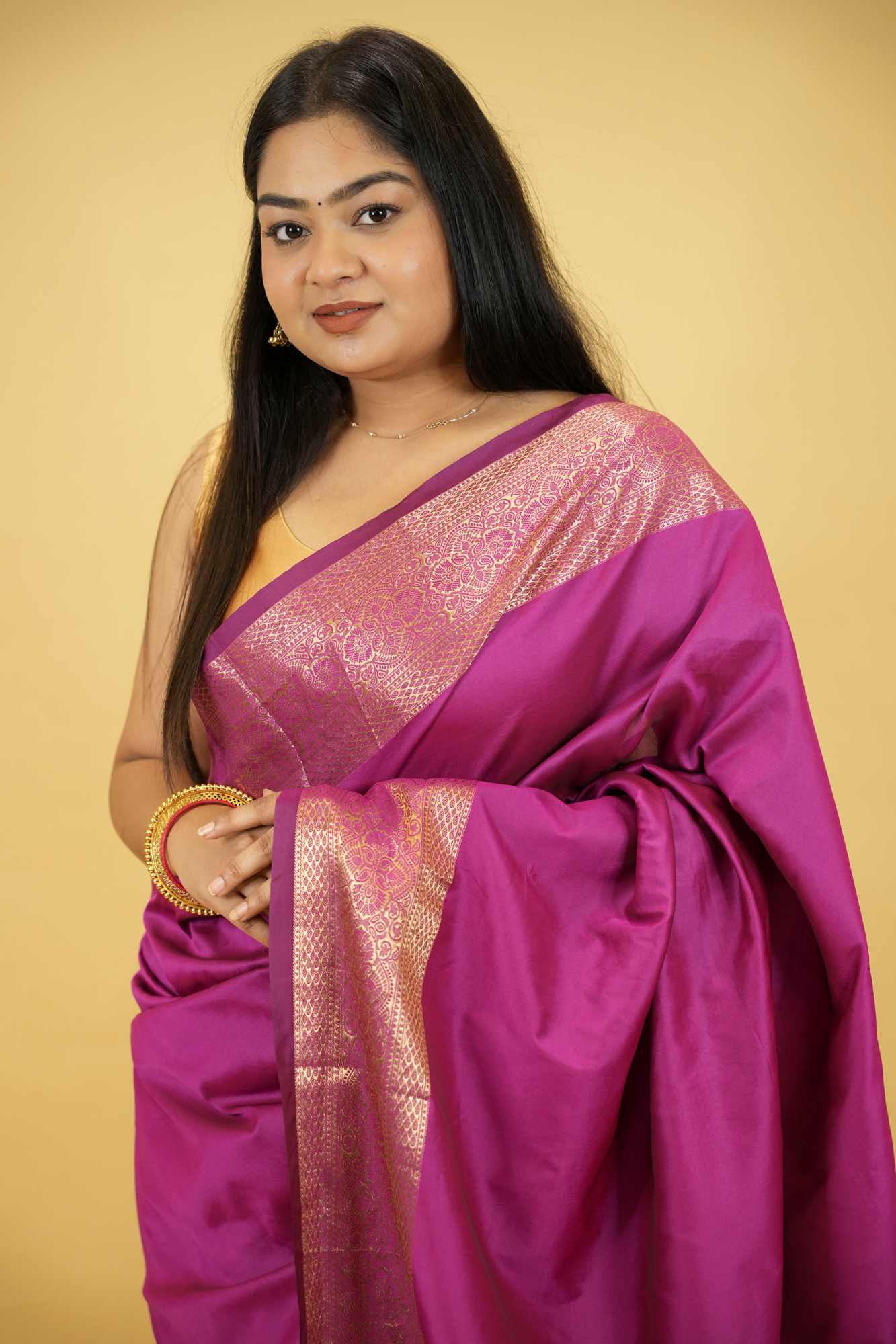 Silk with Traditional Weave and Ornate Detailing Ready To Wear Saree