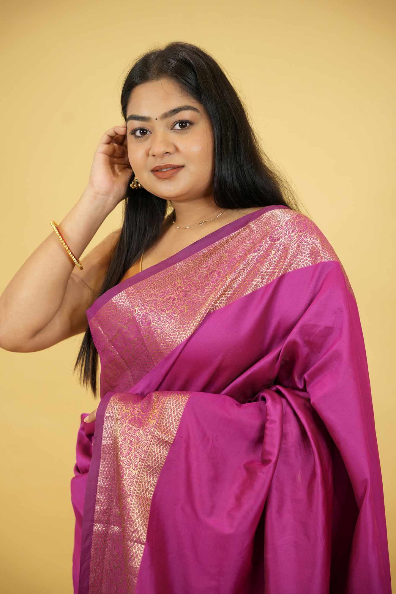 Silk with Traditional Weave and Ornate Detailing Ready To Wear Saree