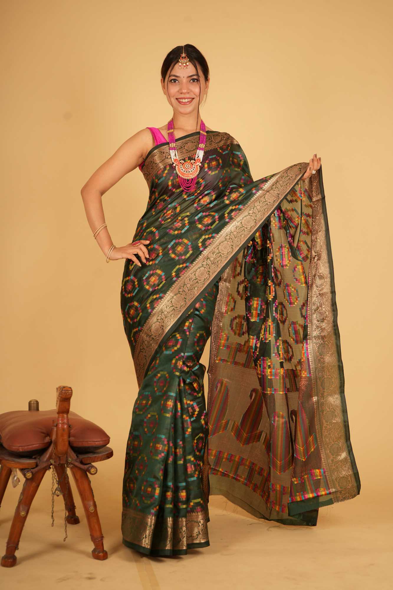 Patola woven predraped ready to wear saree