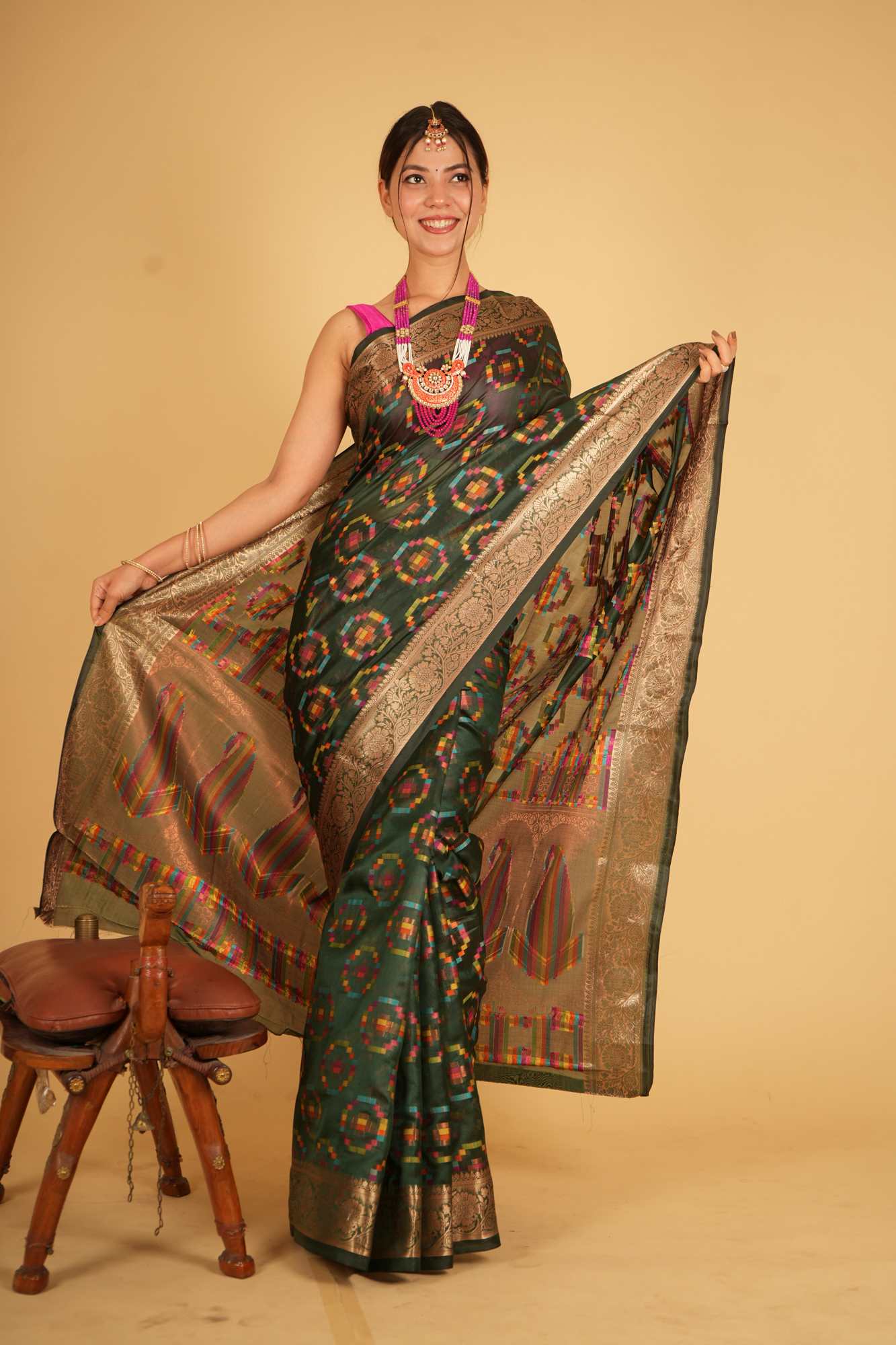 Patola woven predraped ready to wear saree