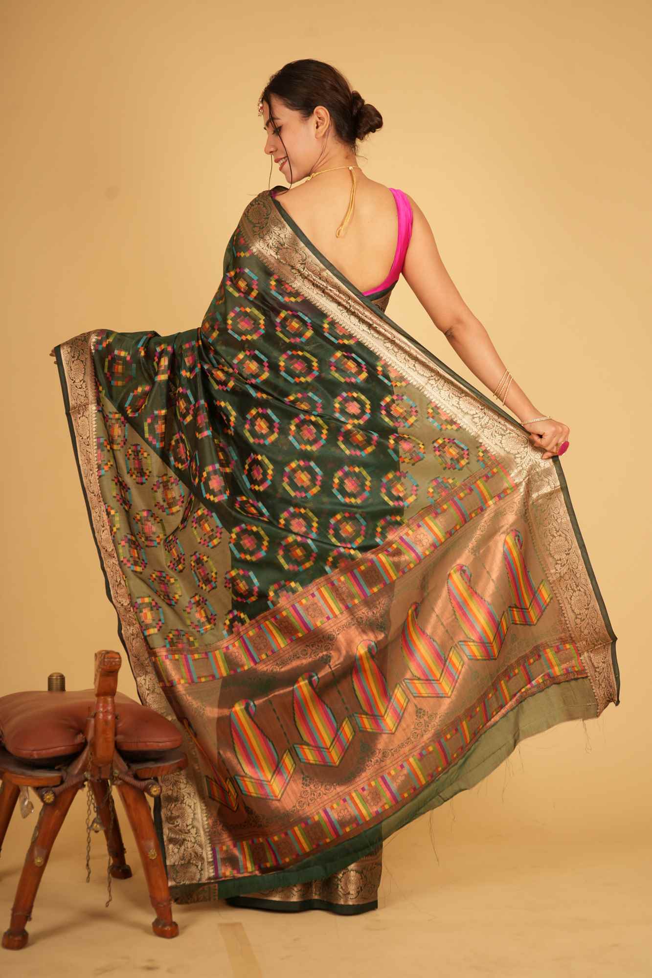Patola woven predraped ready to wear saree