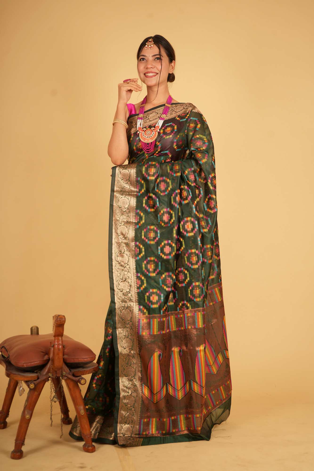 Patola woven predraped ready to wear saree