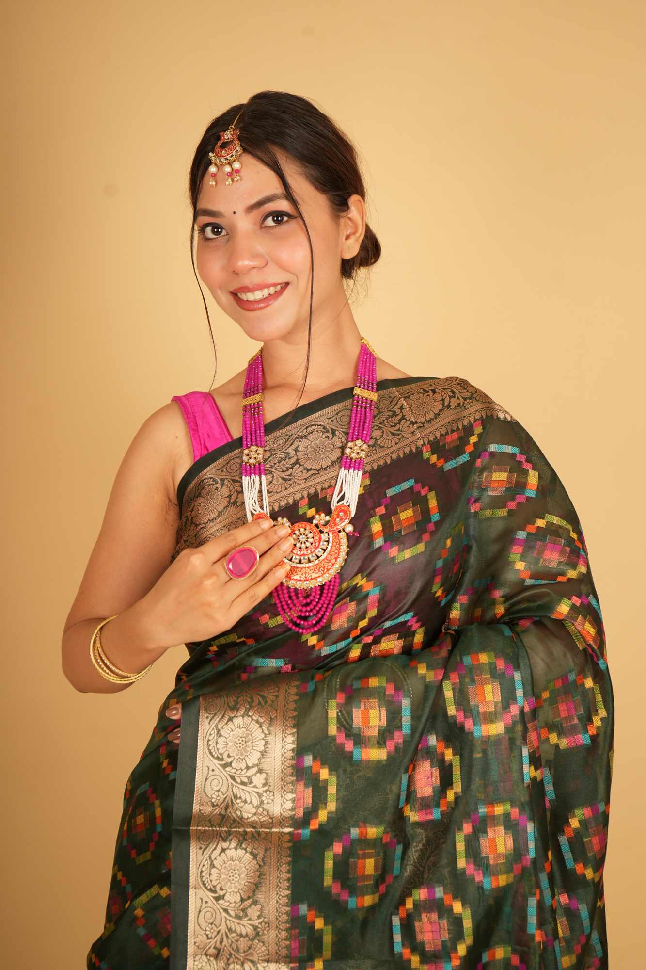 Patola woven predraped ready to wear saree