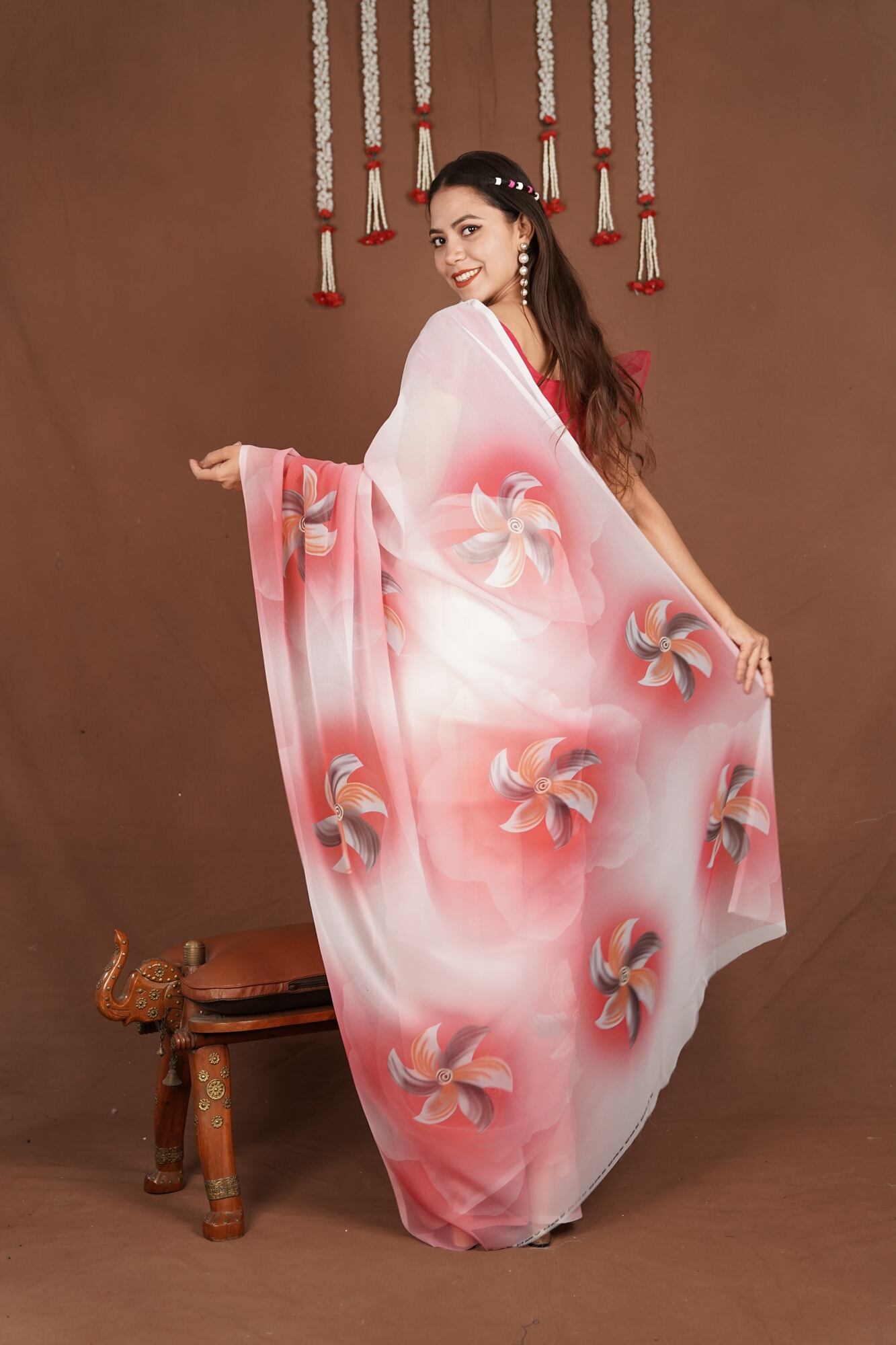 Ready To Wear Light Wear Summer Georgette Printed Wrap in 1 minute saree With Readymade Blouse - Isadora Life Online Shopping Store