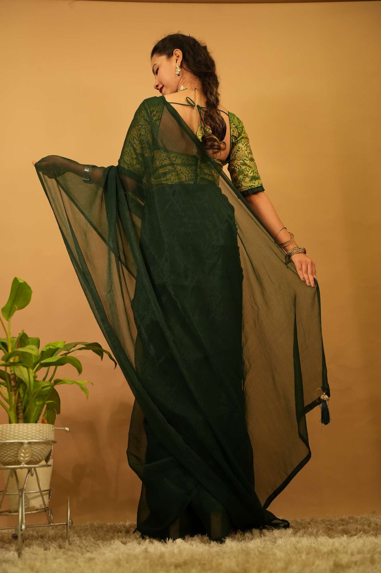 Ready to Wear One Minute Sarees Prestitched Sarees customised Plus Size