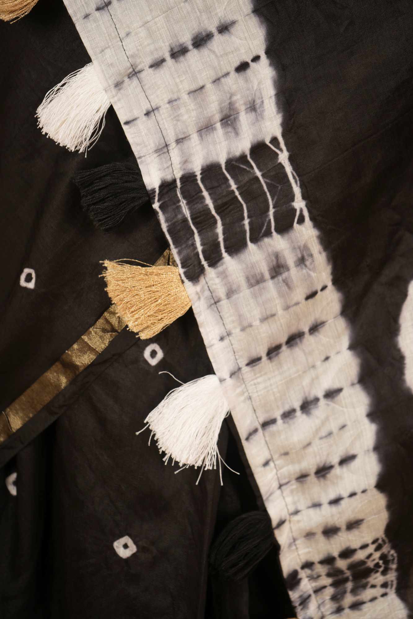 Chanderi Cotton with handloom Block Printed & Shibori Pallu With 1 minute Saree