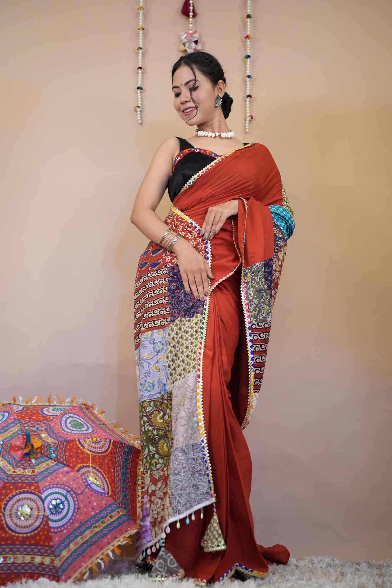 Ready to Wear One Minute Sarees Prestitched Sarees customised Plus Size