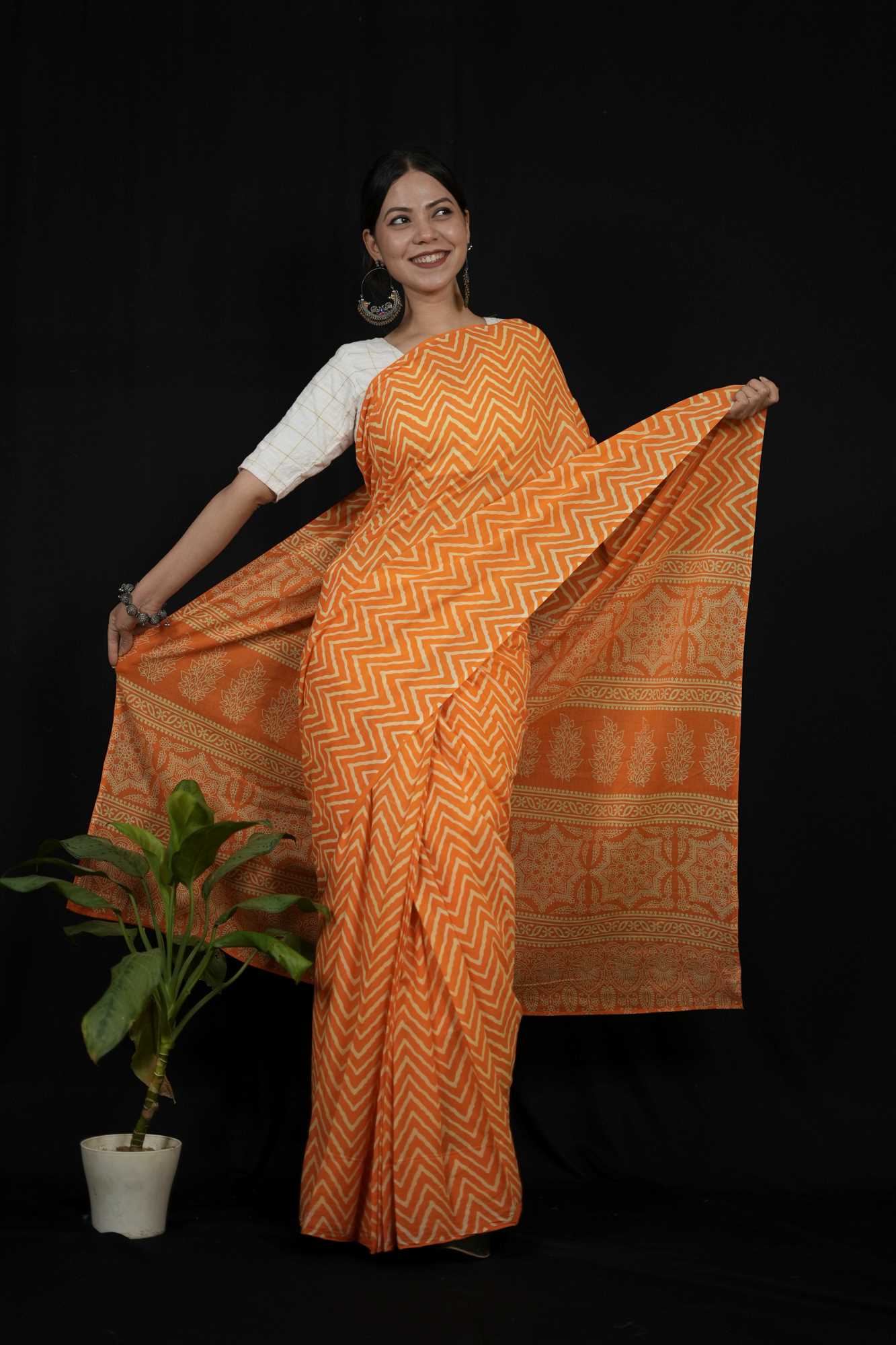 Mul mul ready to wear saree