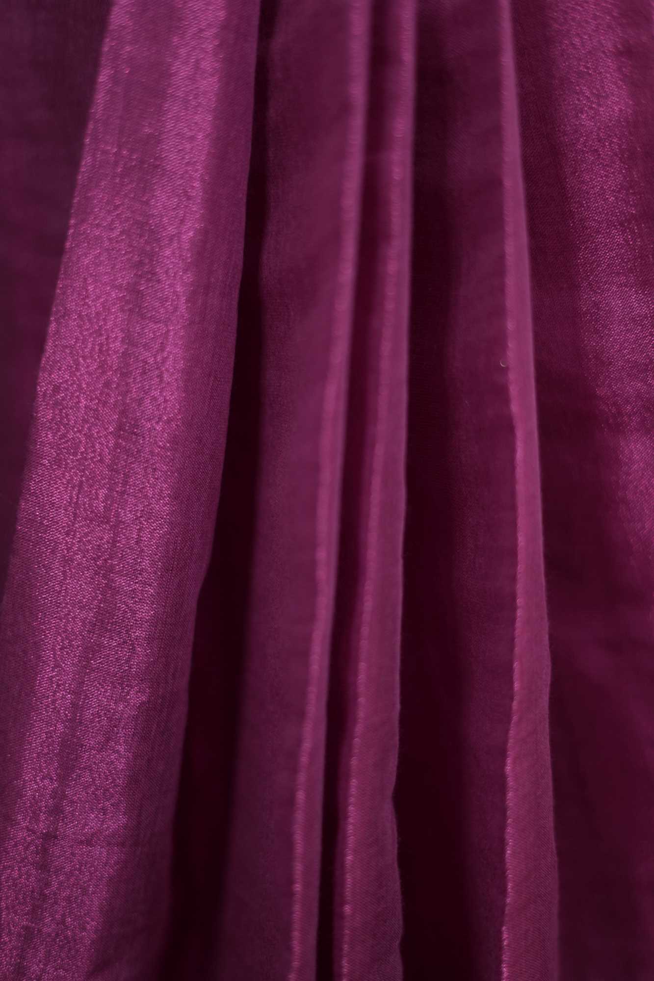 Raga Tissue Linen with Embroidered Border & contrast tassel On pallu Wrap in 1 Minute saree