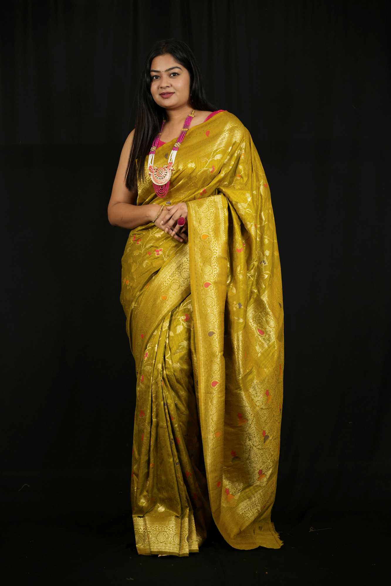 Jaal Weave Khadi Silk Ready To Wear Saree