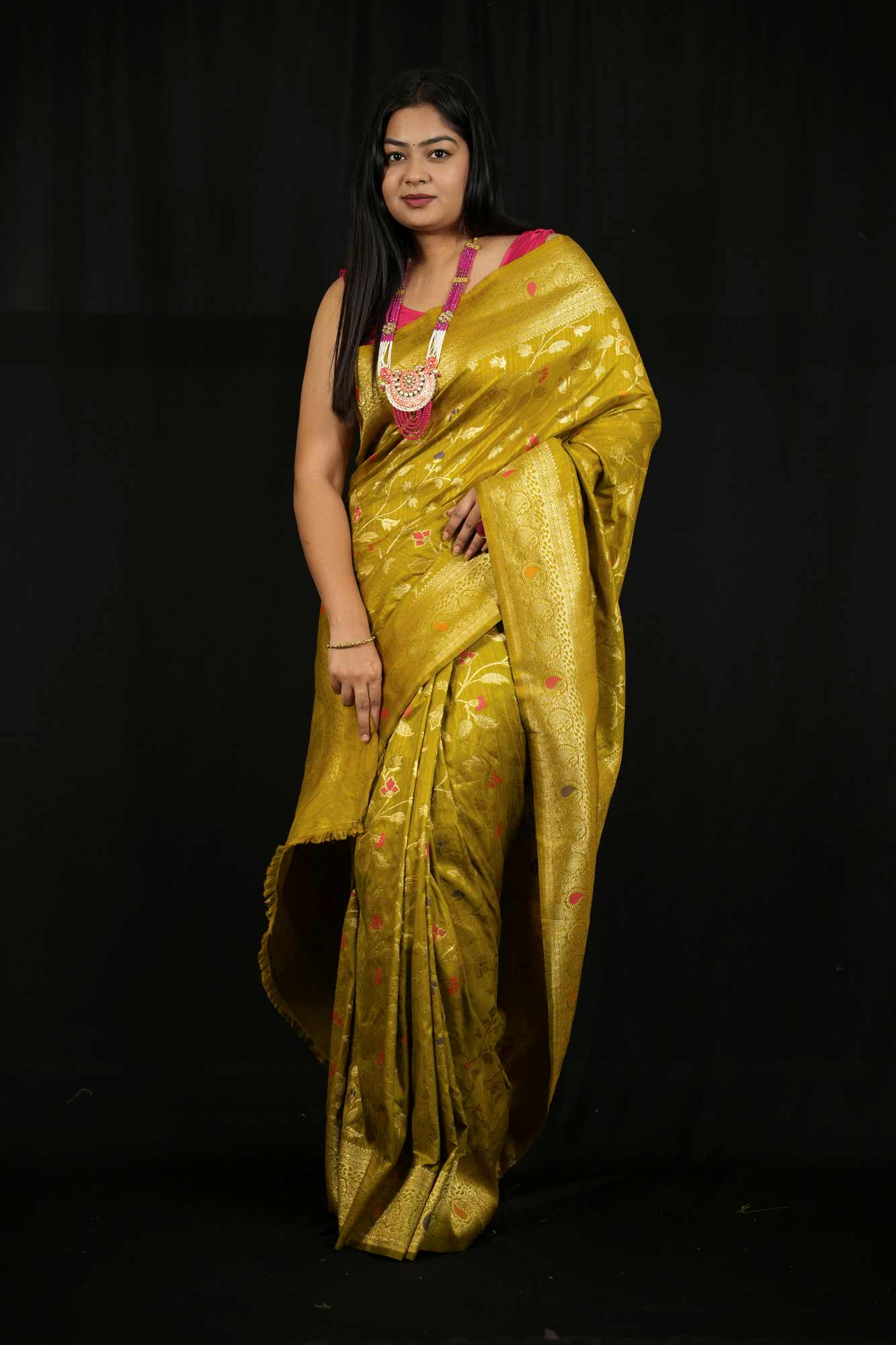 Jaal Weave Khadi Silk Ready To Wear Saree