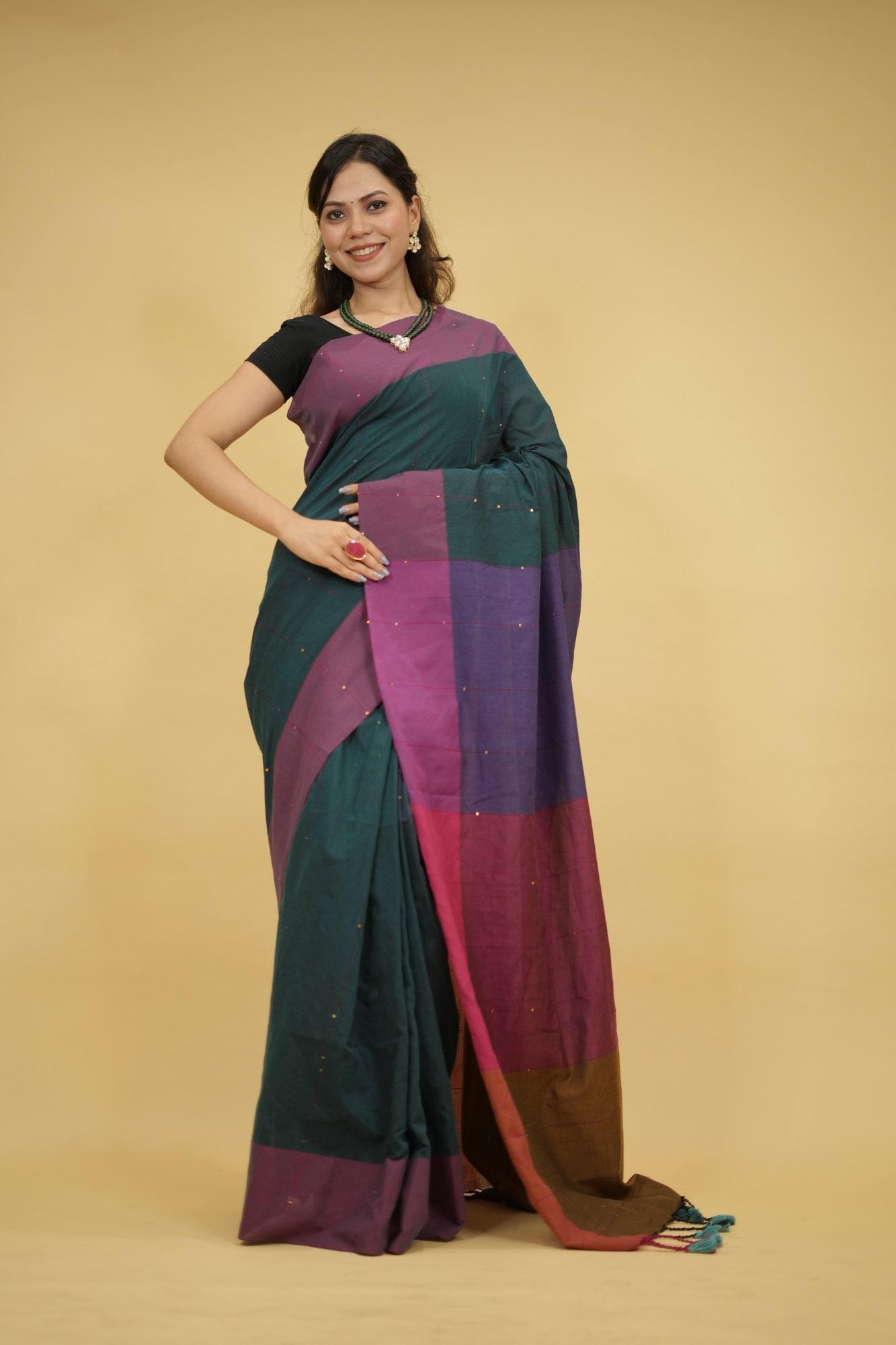 Regal Khadi Elegance with Sequin Grace & Sequinned Pallu Ready To Wear Saree