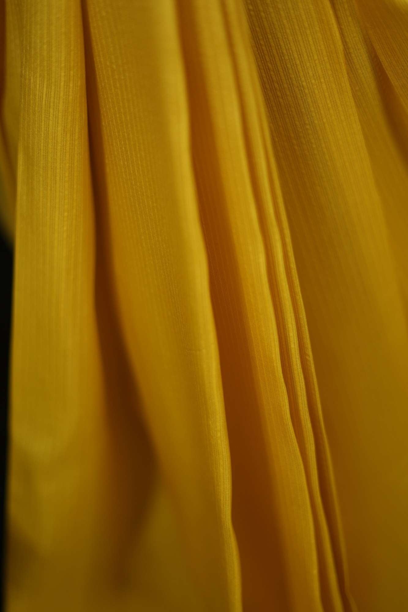 Yellow Tissue Silk with Golden Zari Border and Zigzag Pallu Ready To Wear Saree