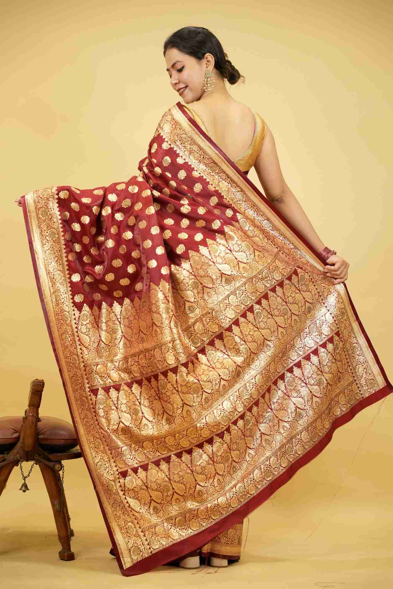 Banarasi with Intricate Zari Weaving and Floral Butta Ready To Wear saree