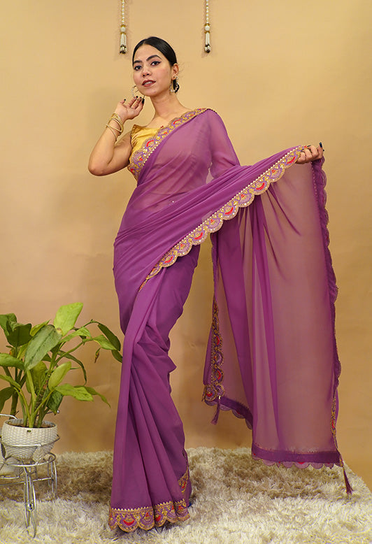 Ready to Wear One Minute Sarees Prestitched Sarees customised Plus Size