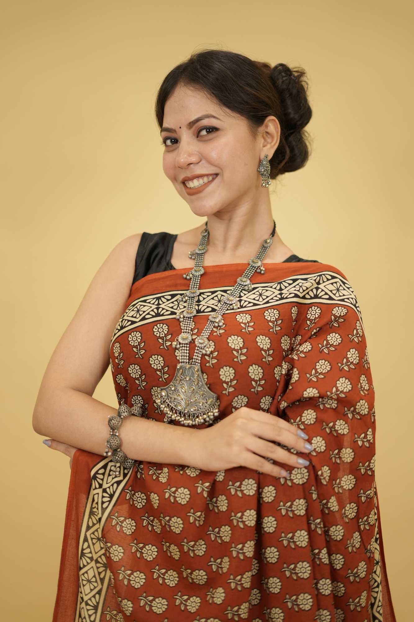 Jaipuri cotton mulmul predraped ready to wear saree