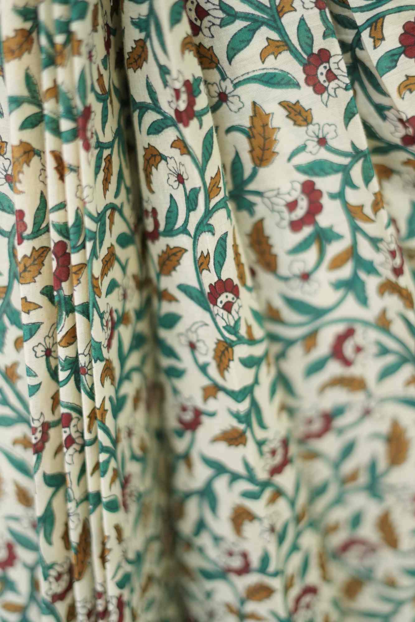 Handblock Print Mulmul Cotton with Rich Pallu Ready to wear Saree