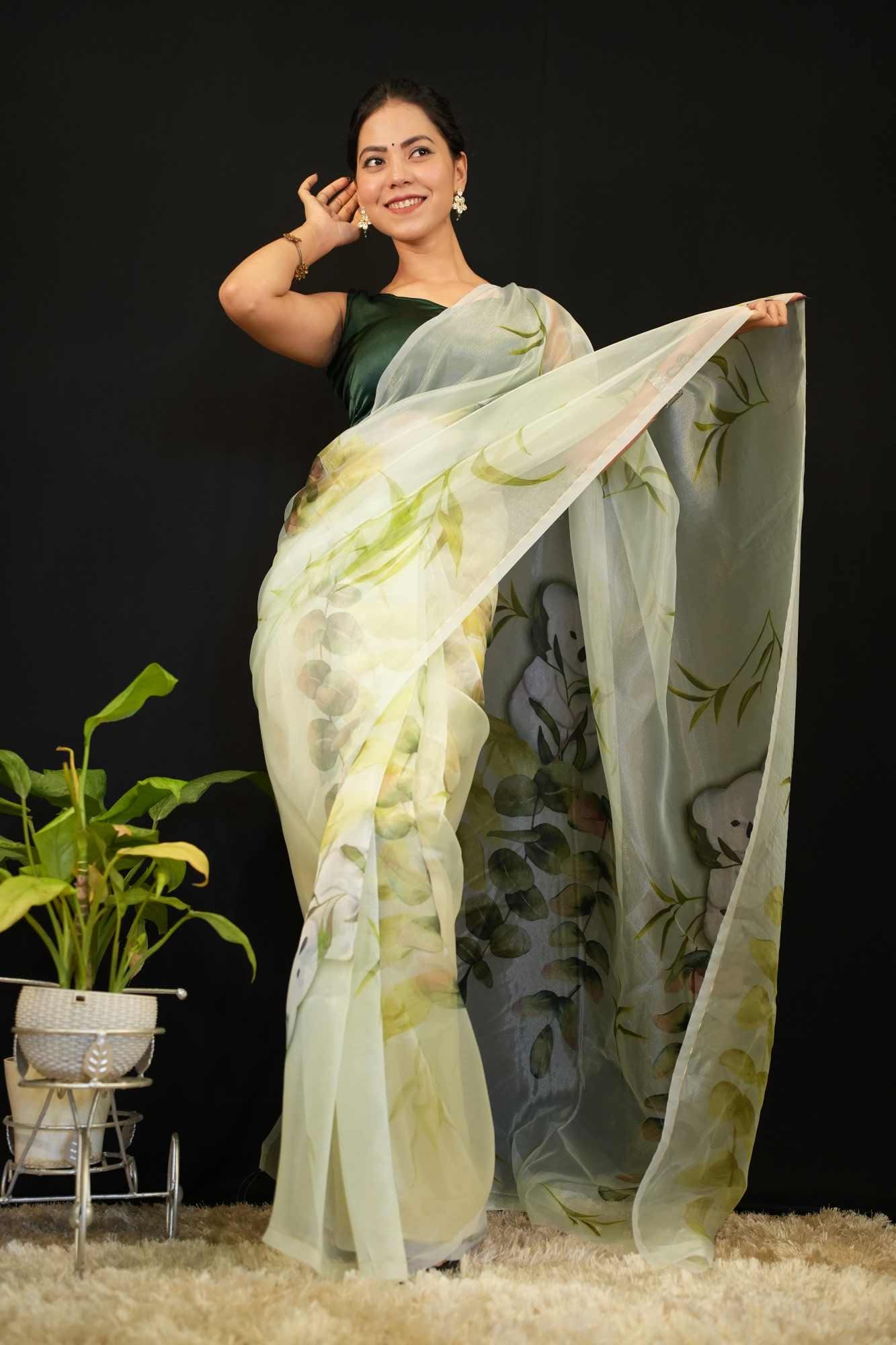 Ready to Wear One Minute Sarees Prestitched Sarees customised Plus Size