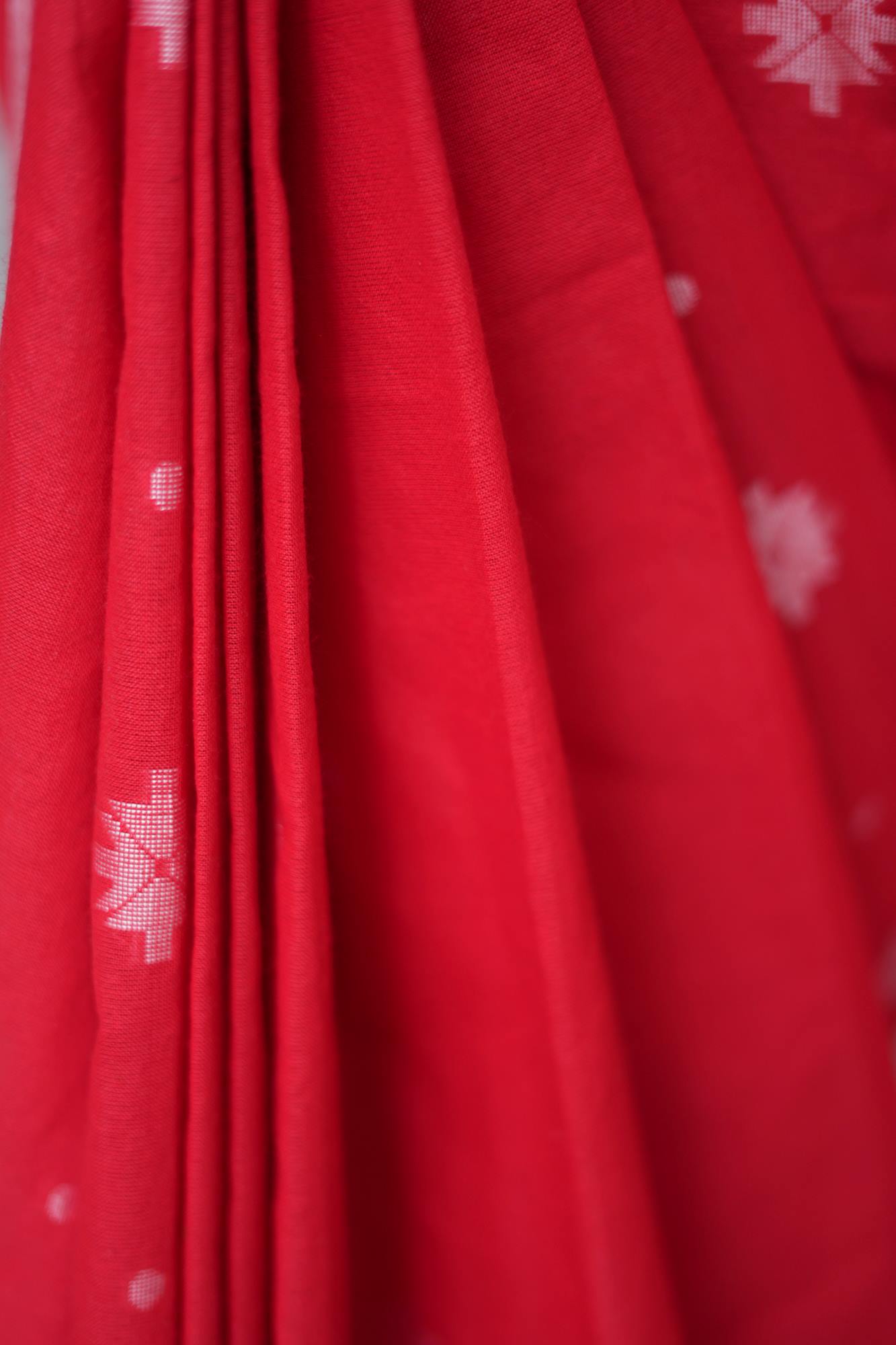 Traditional Jamdani Weaving Premium Cotton Ready to Wear Saree