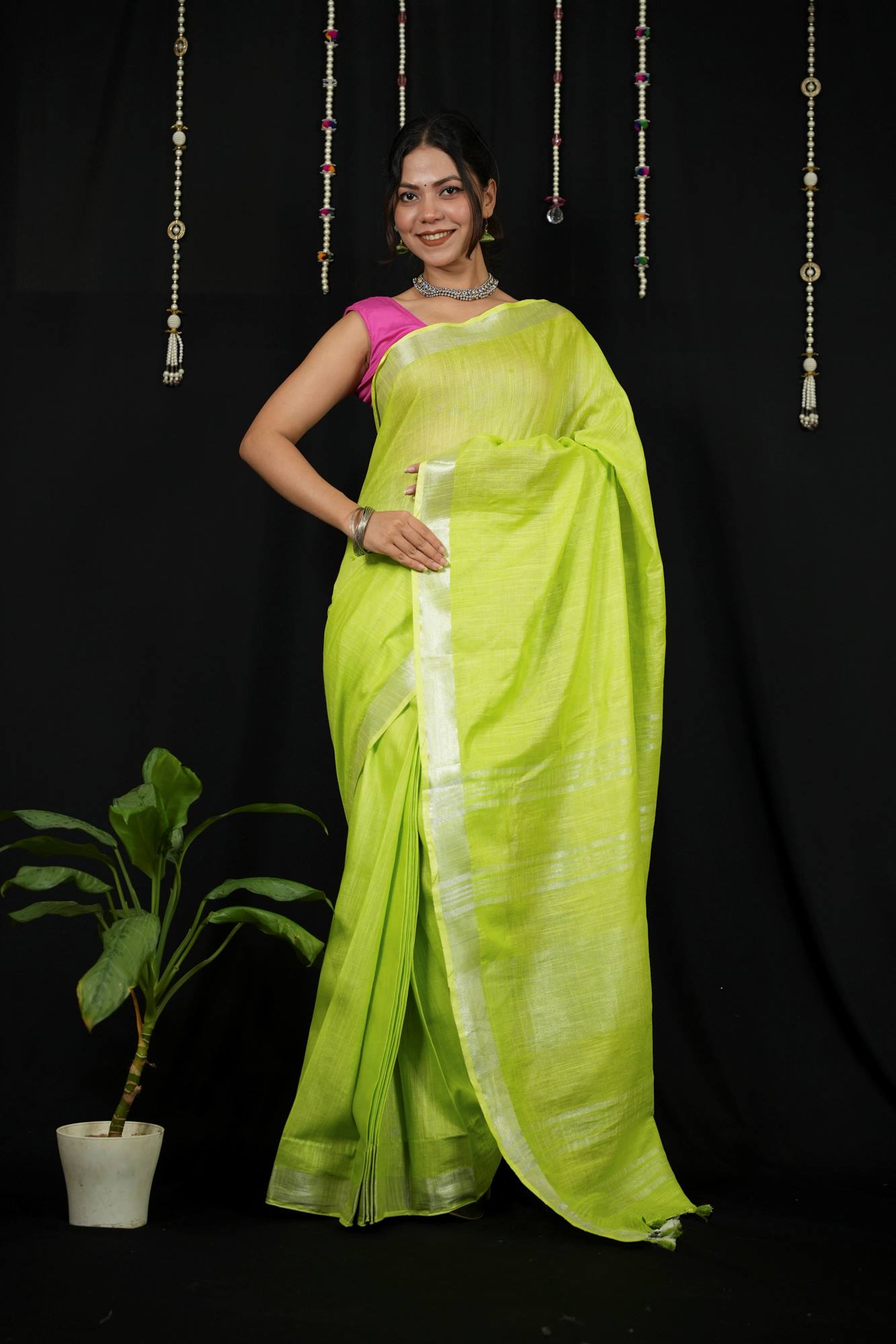 Linen Cotton with Traditional Hand Weaving Ready to Wear Saree
