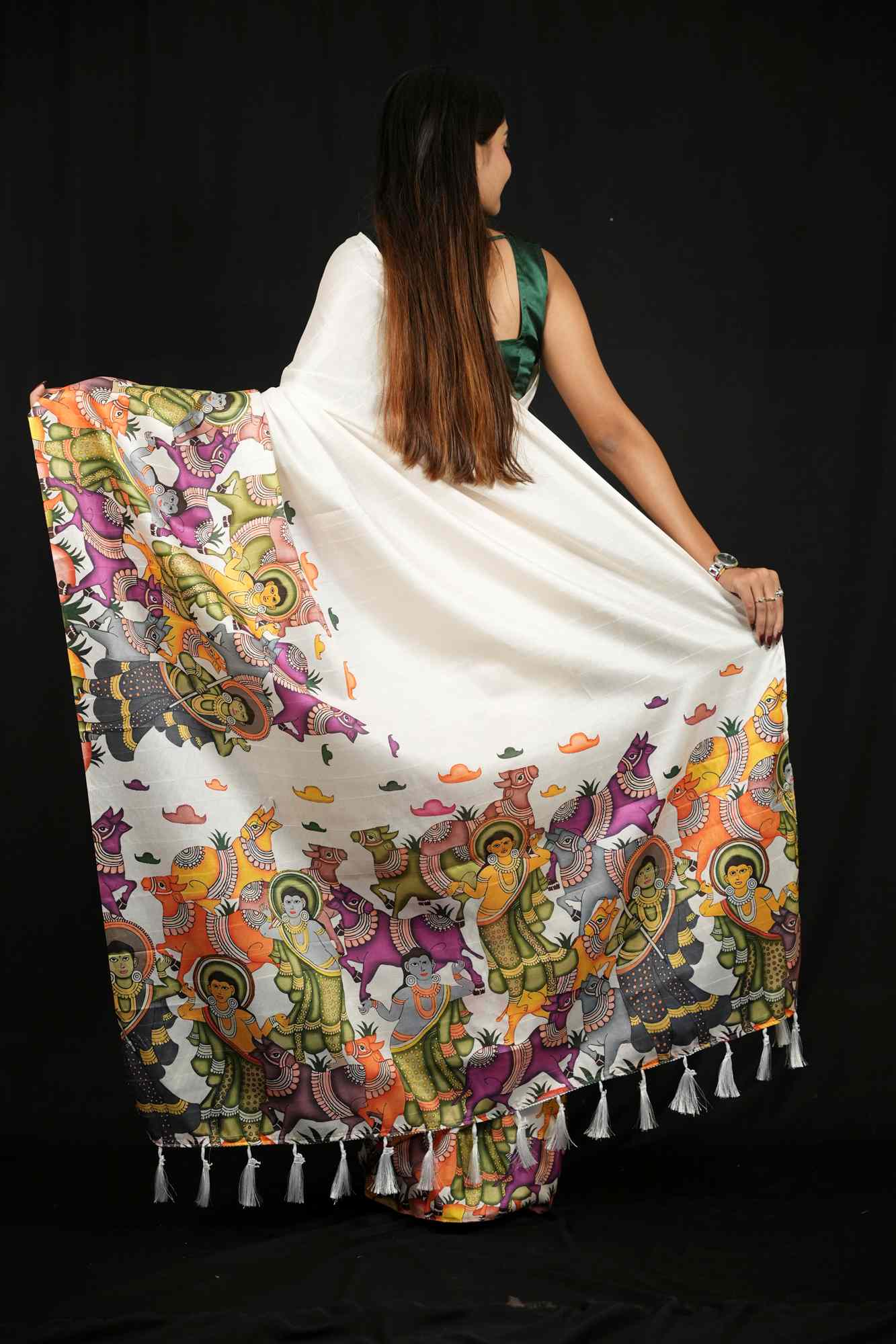 Heritage Pattachitra Art – Pre-Pleated Ready to Wear Saree