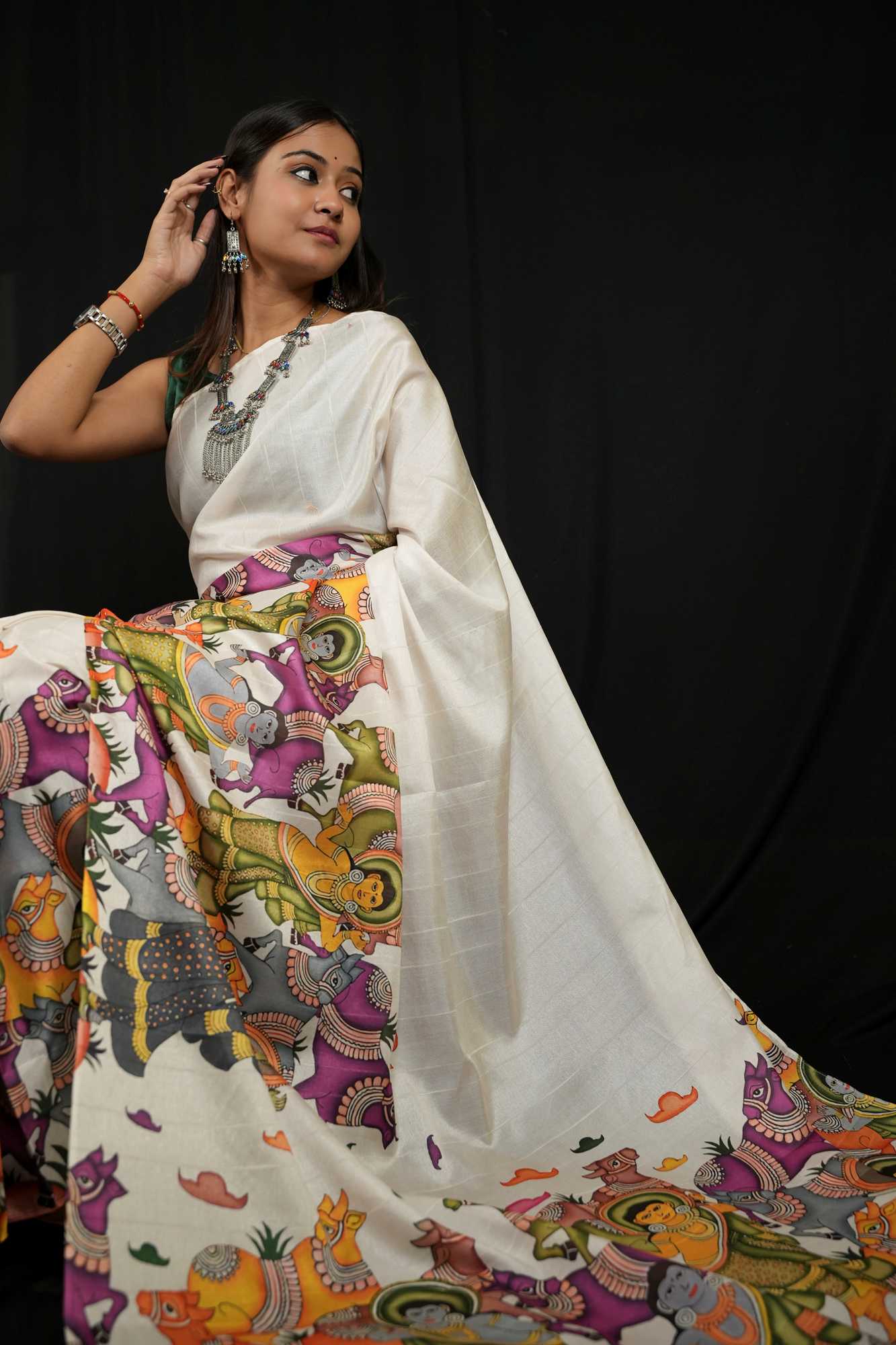 Heritage Pattachitra Art – Pre-Pleated Ready to Wear Saree