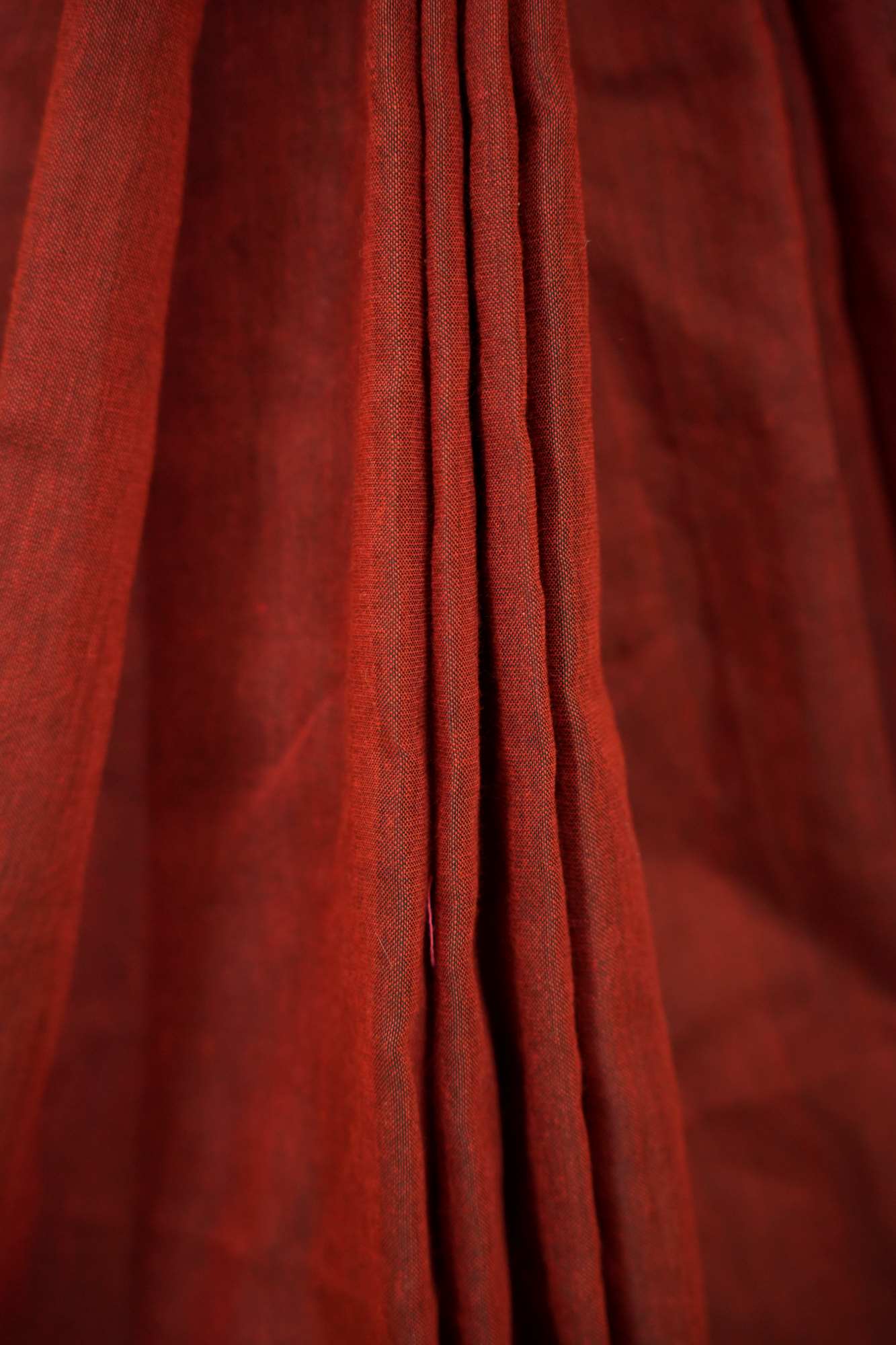 Maroon Khadi Cotton with Hand-Drawn Dog Motifs Ready To Wear Saree