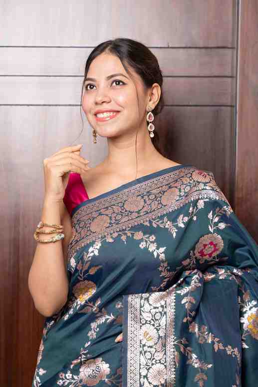 Meenakari woven Banarasi ready to wear saree