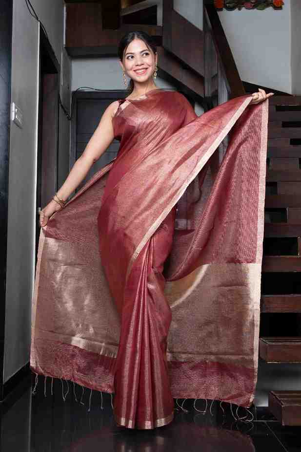 Dhoop Chaanv Bhagalpuri Linen Prestitched Ready to Wear Saree