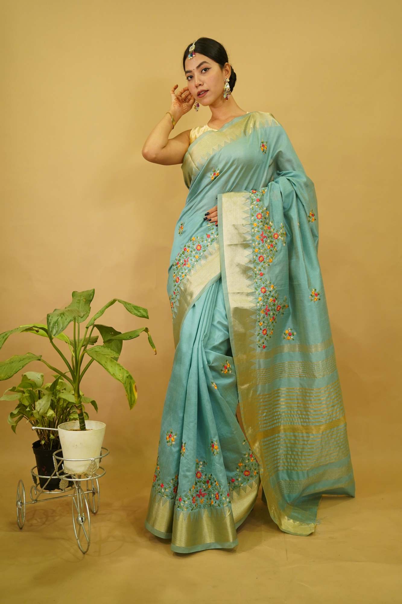 Ready to Wear One Minute Sarees Prestitched Sarees customised Plus Size