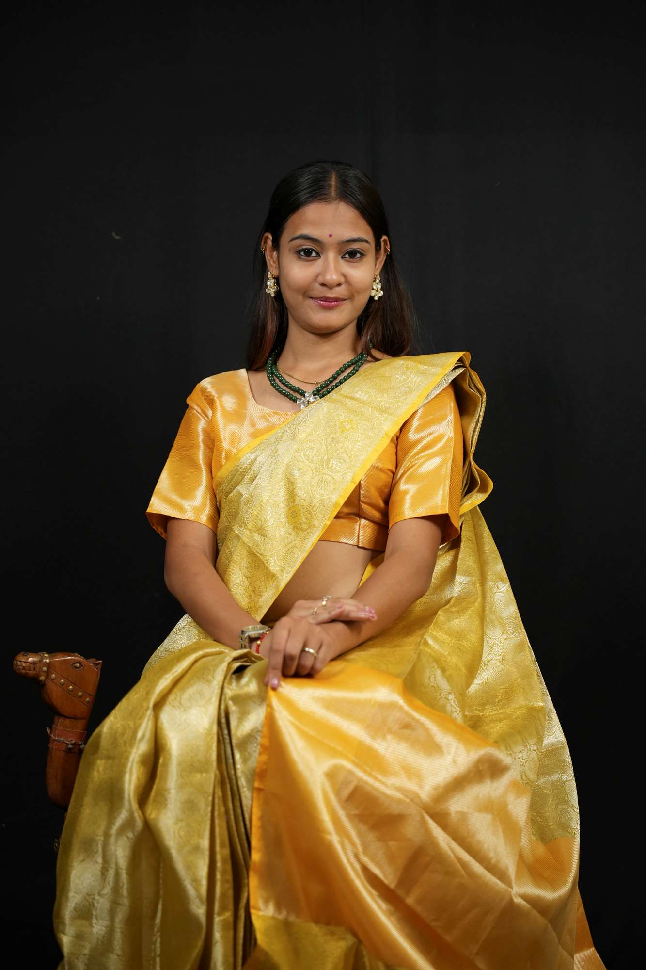 Banarasi Tanchoi ready to wear saree with Ornate pallu
