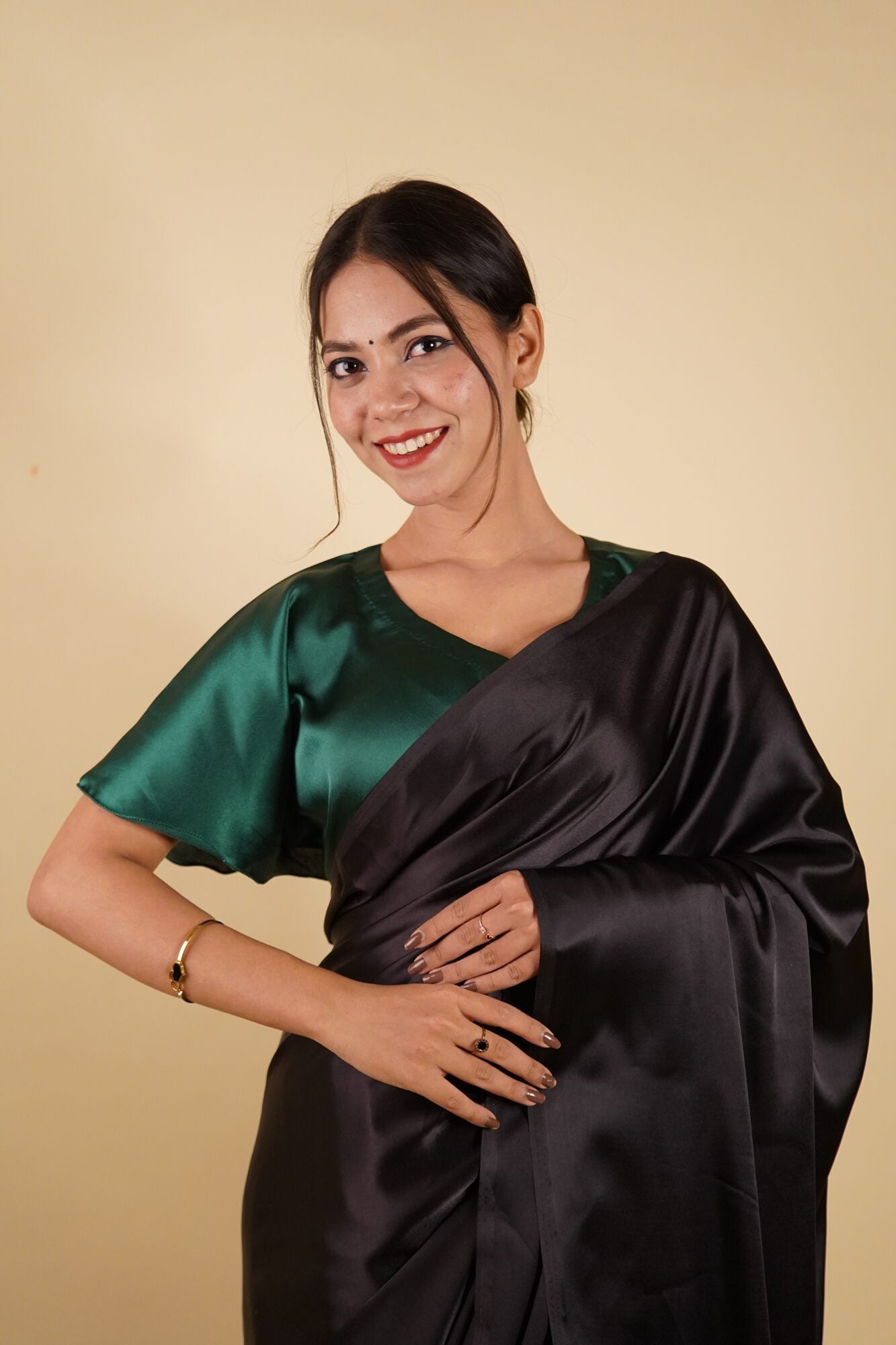 Ready to Wear Bell Sleeves Tying Blouse Cum Top - Satin - Isadora Life Online Shopping Store