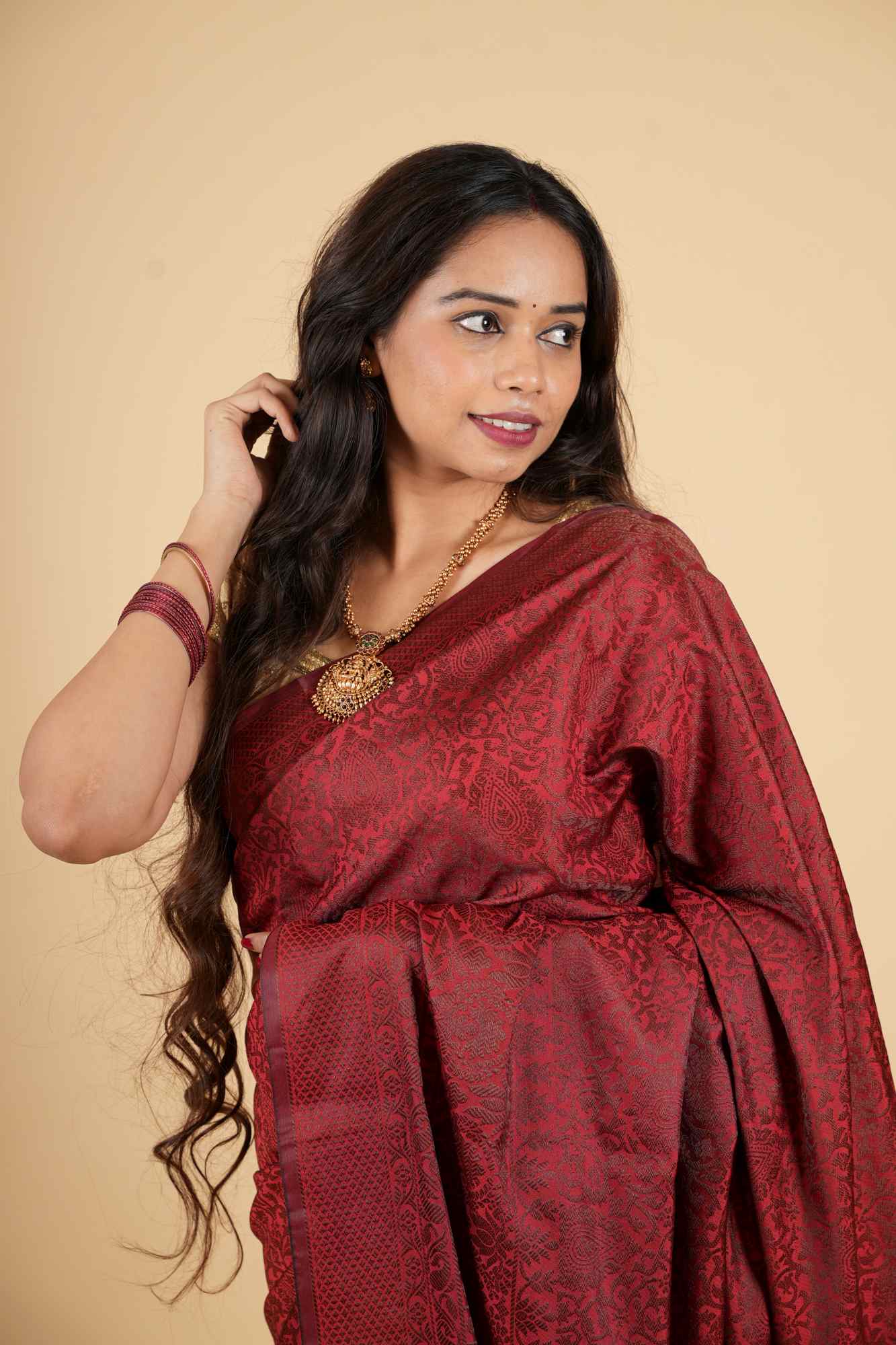 Kanchipuram with Intricate Zari and Ethnic Motifs Ready To Wear Saree