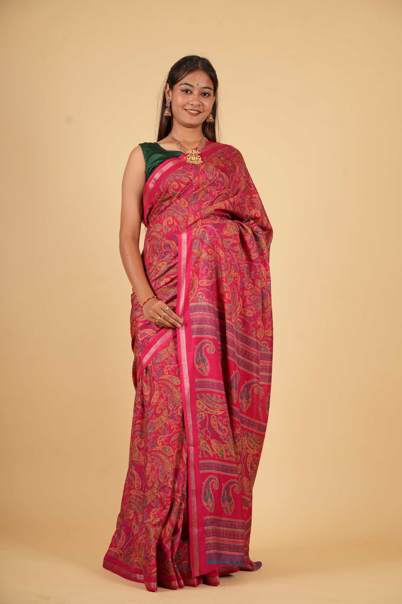 Kashmiri Pashmina intricate print ready to wear saree