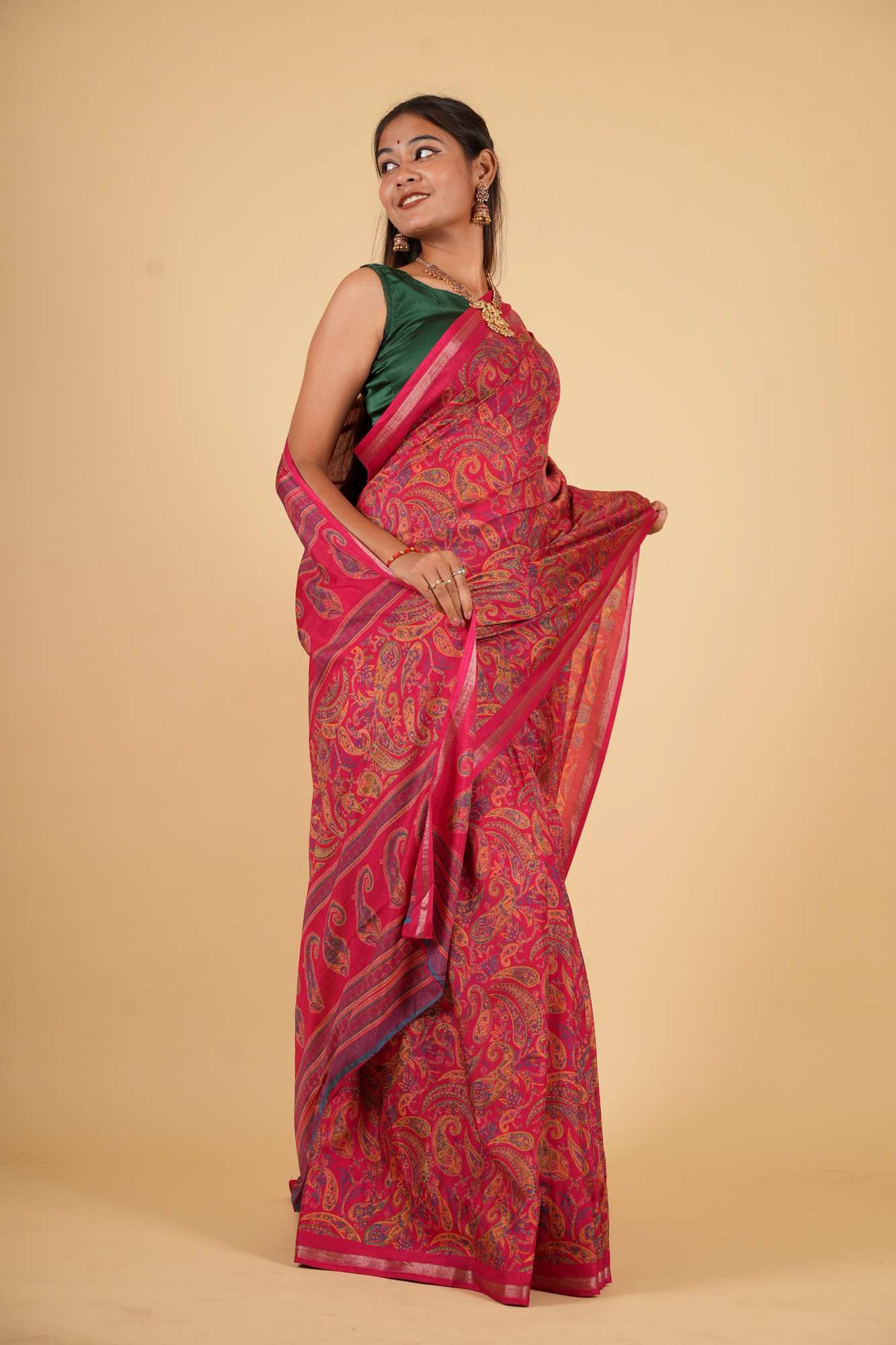 Kashmiri Pashmina intricate print ready to wear saree