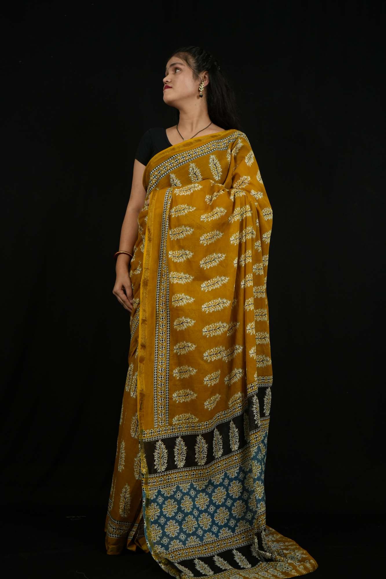 Jaipuri Sanganeri prestitched mul mul saree