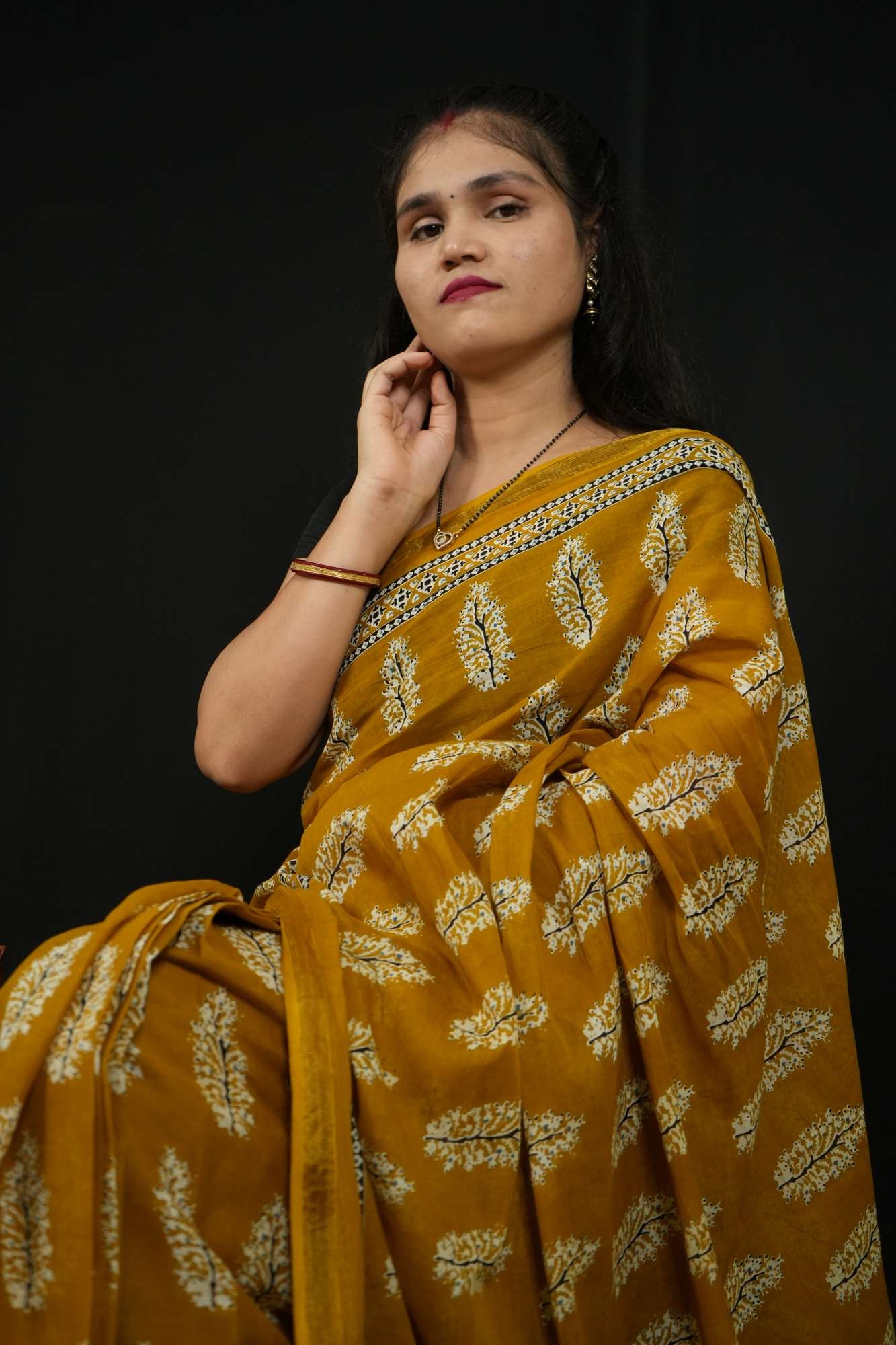 Jaipuri Sanganeri prestitched mul mul saree