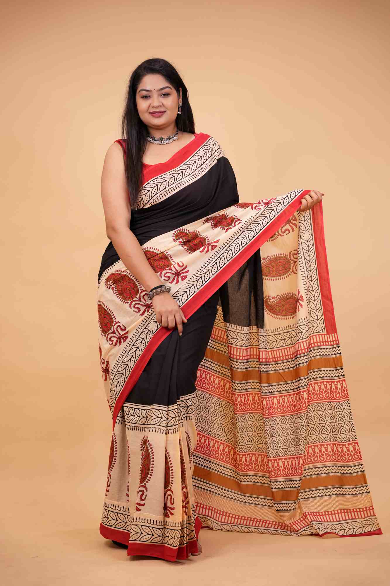 Cotton Jaipuri Ready To Wear Saree