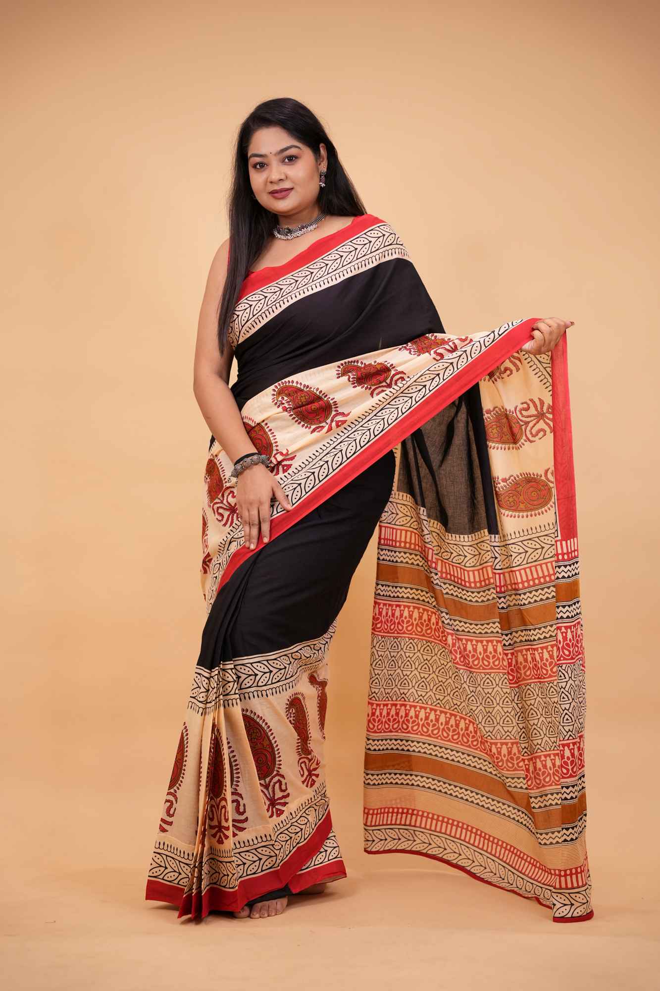 Cotton Jaipuri Ready To Wear Saree