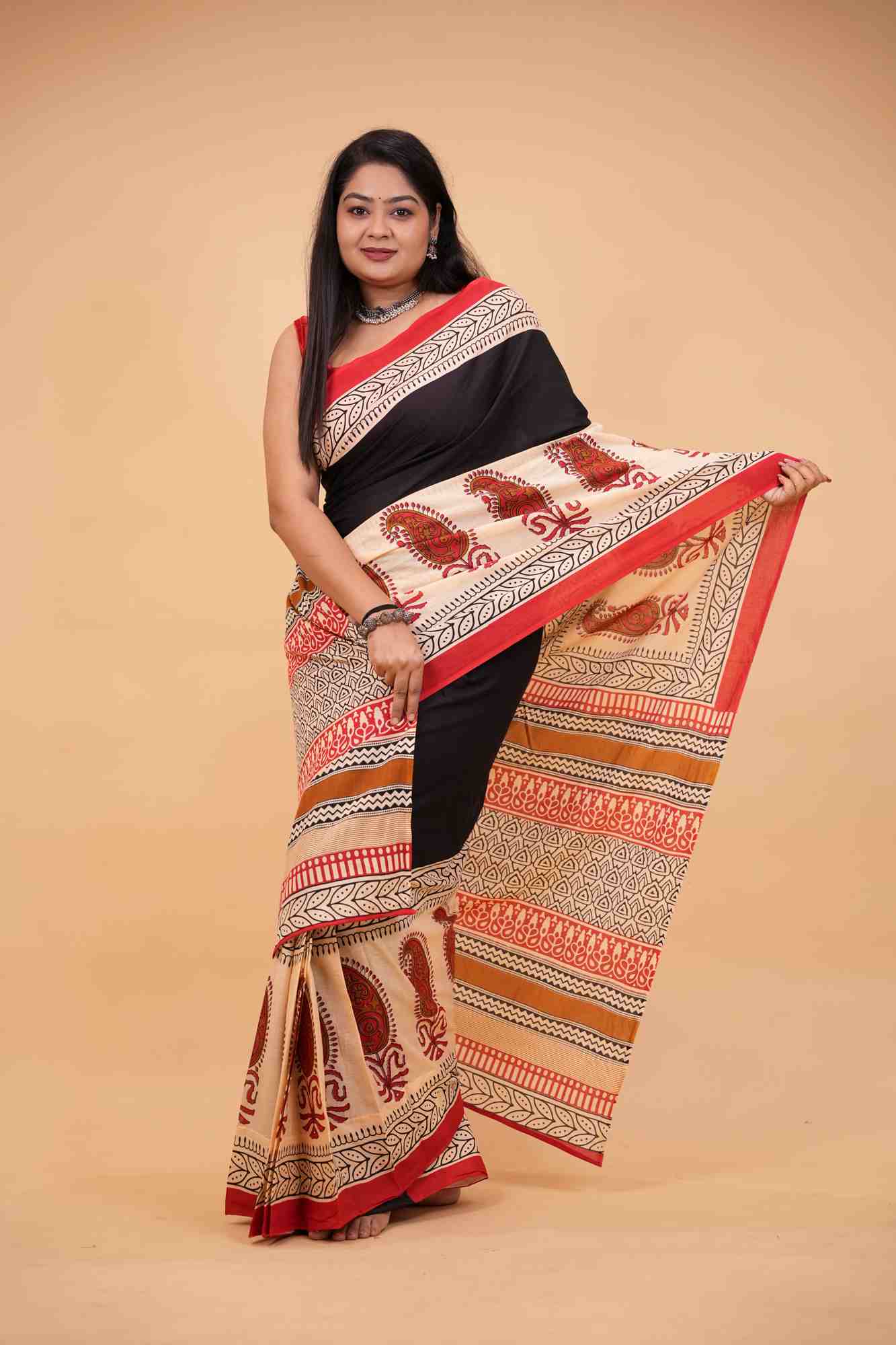 Cotton Jaipuri Ready To Wear Saree