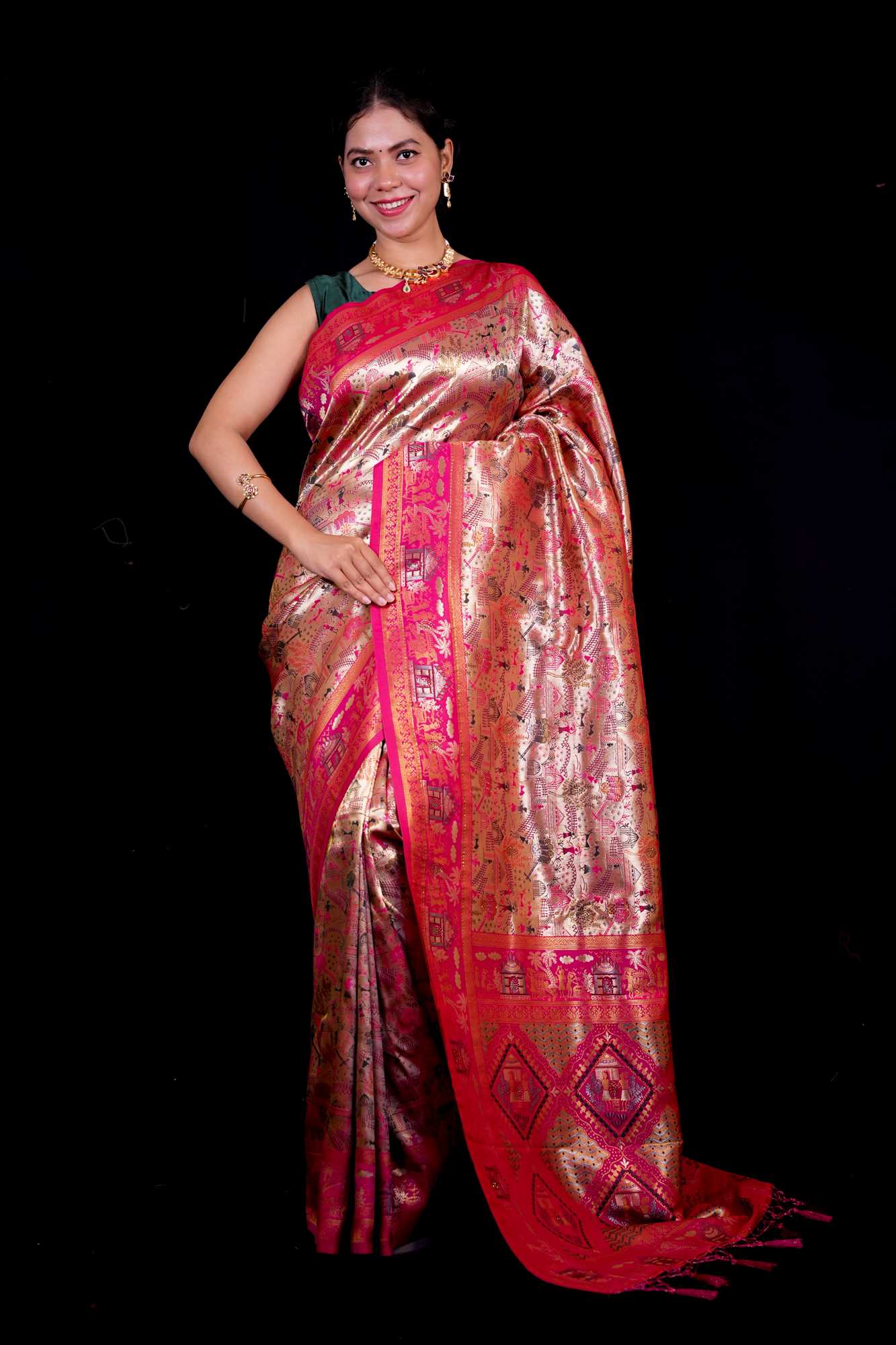 Banarasi Minakari work Ready To Wear Saree