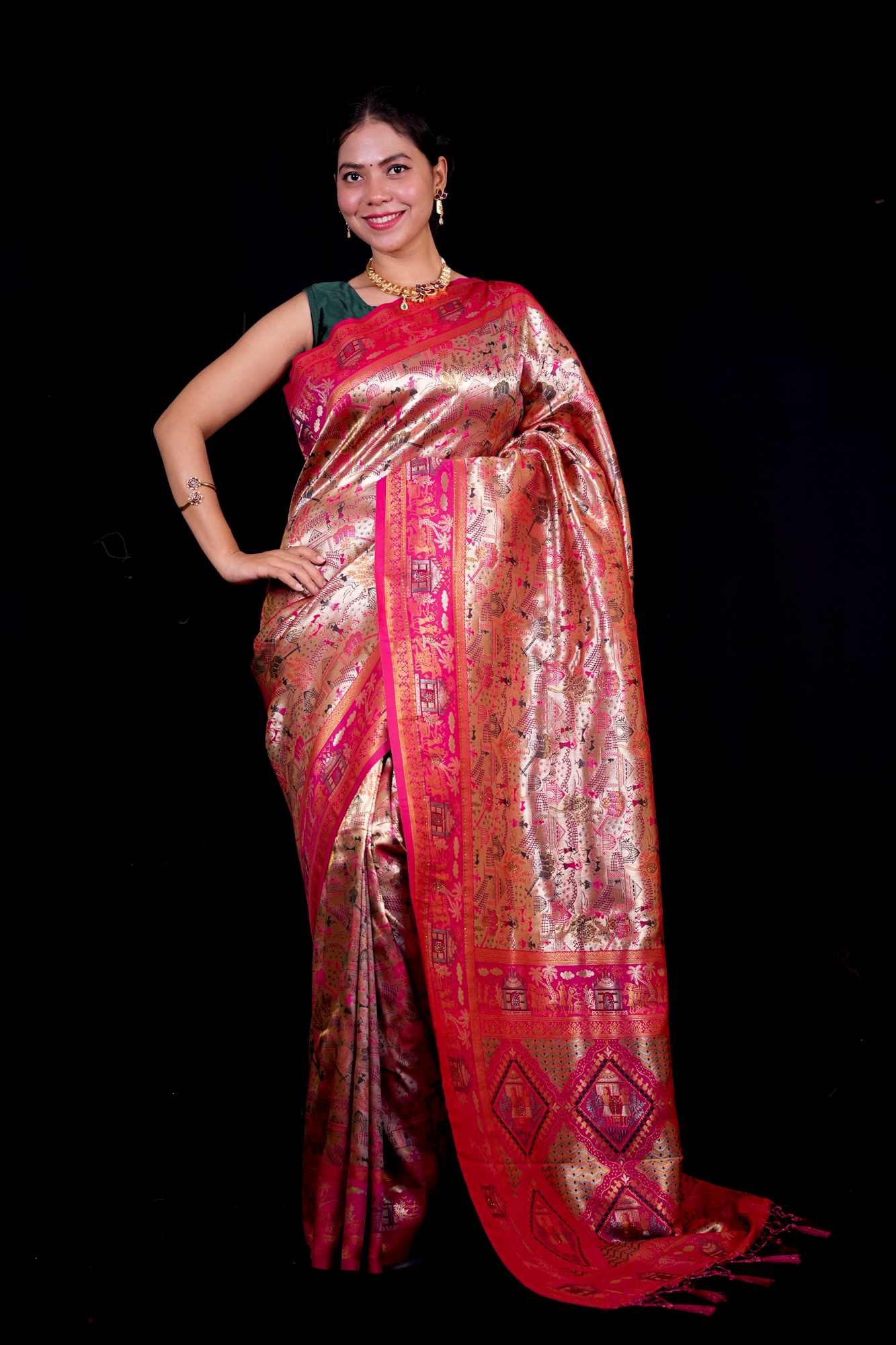 Banarasi Minakari work Ready To Wear Saree